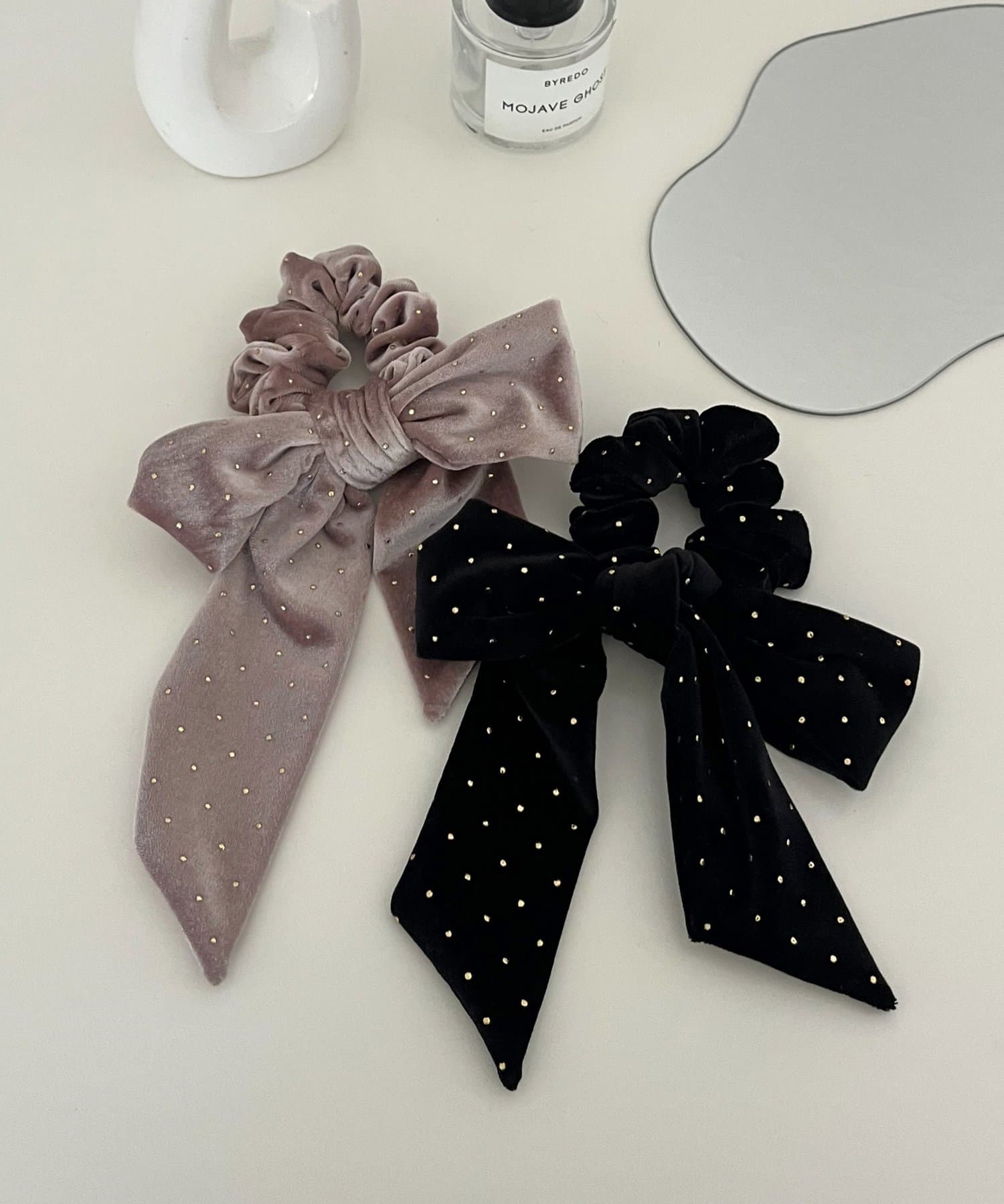 prose verse(プロズヴェール) ゴールドドットベロアリボンヘアゴム