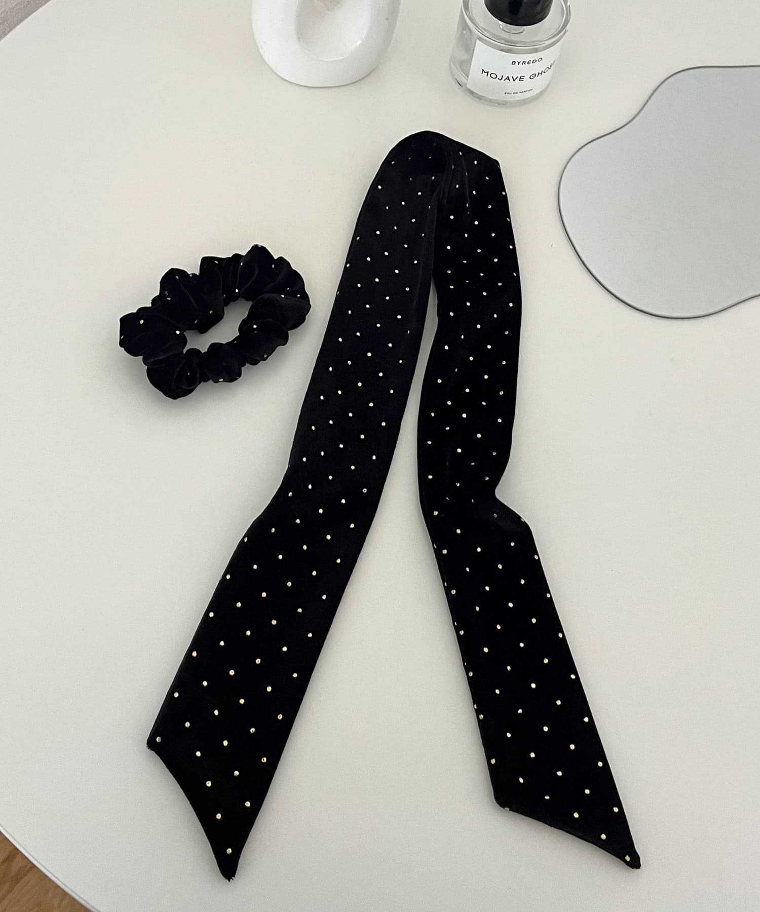 prose verse(プロズヴェール) ゴールドドットベロアリボンヘアゴム