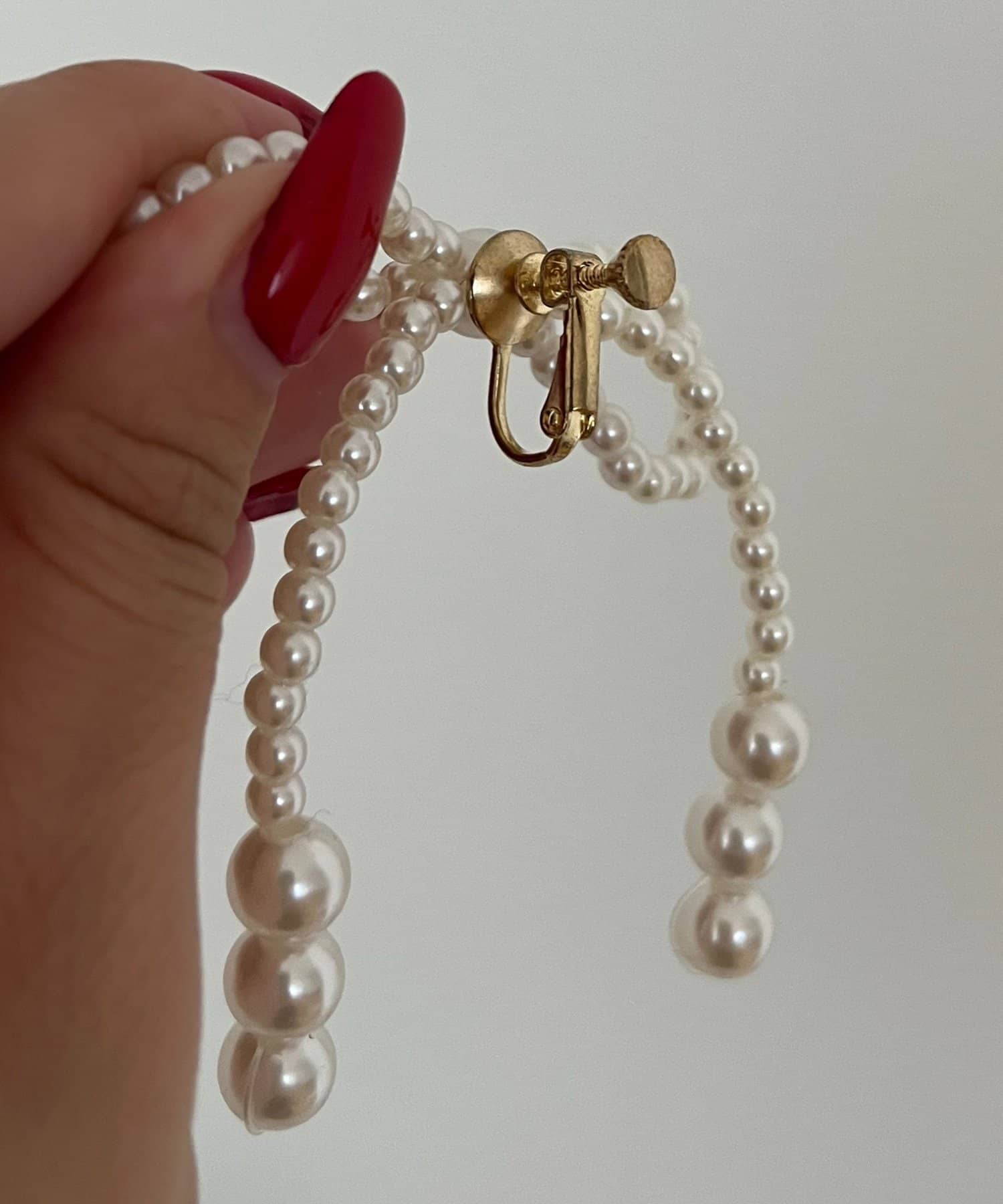 prose verse(プロズヴェール) パールリボンイヤリング