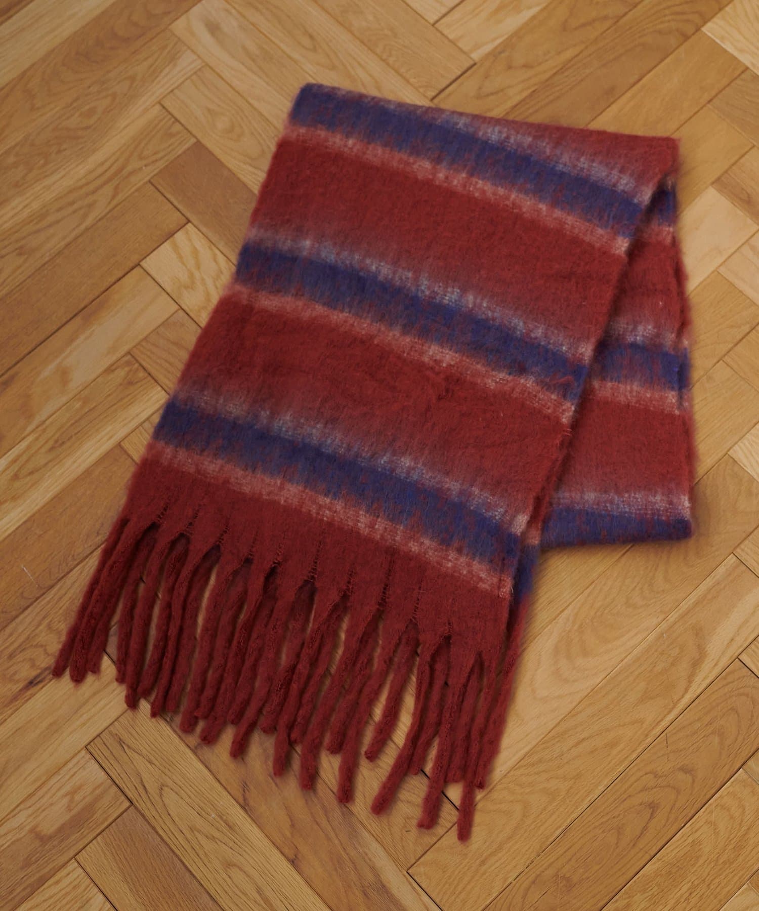 DISCOAT(ディスコート) 太フリンジボーダーストール