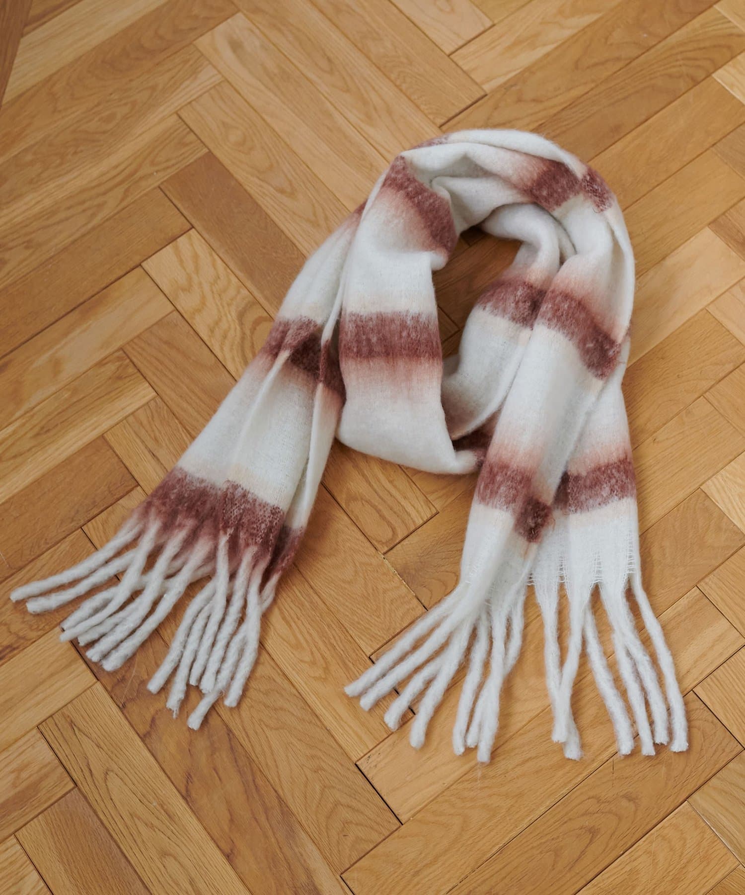 DISCOAT(ディスコート) 太フリンジボーダーストール