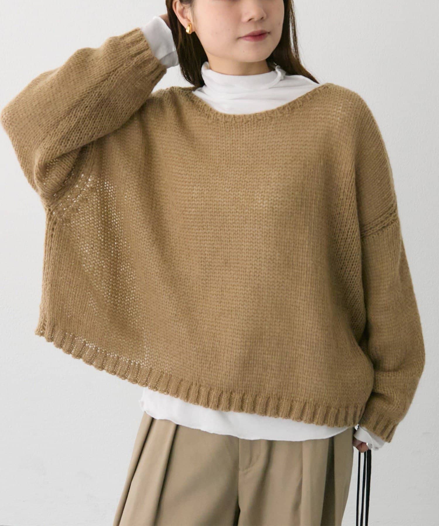 PUAL CE CIN(ピュアルセシン) 3Gドロップ天竺ニットプルオーバー