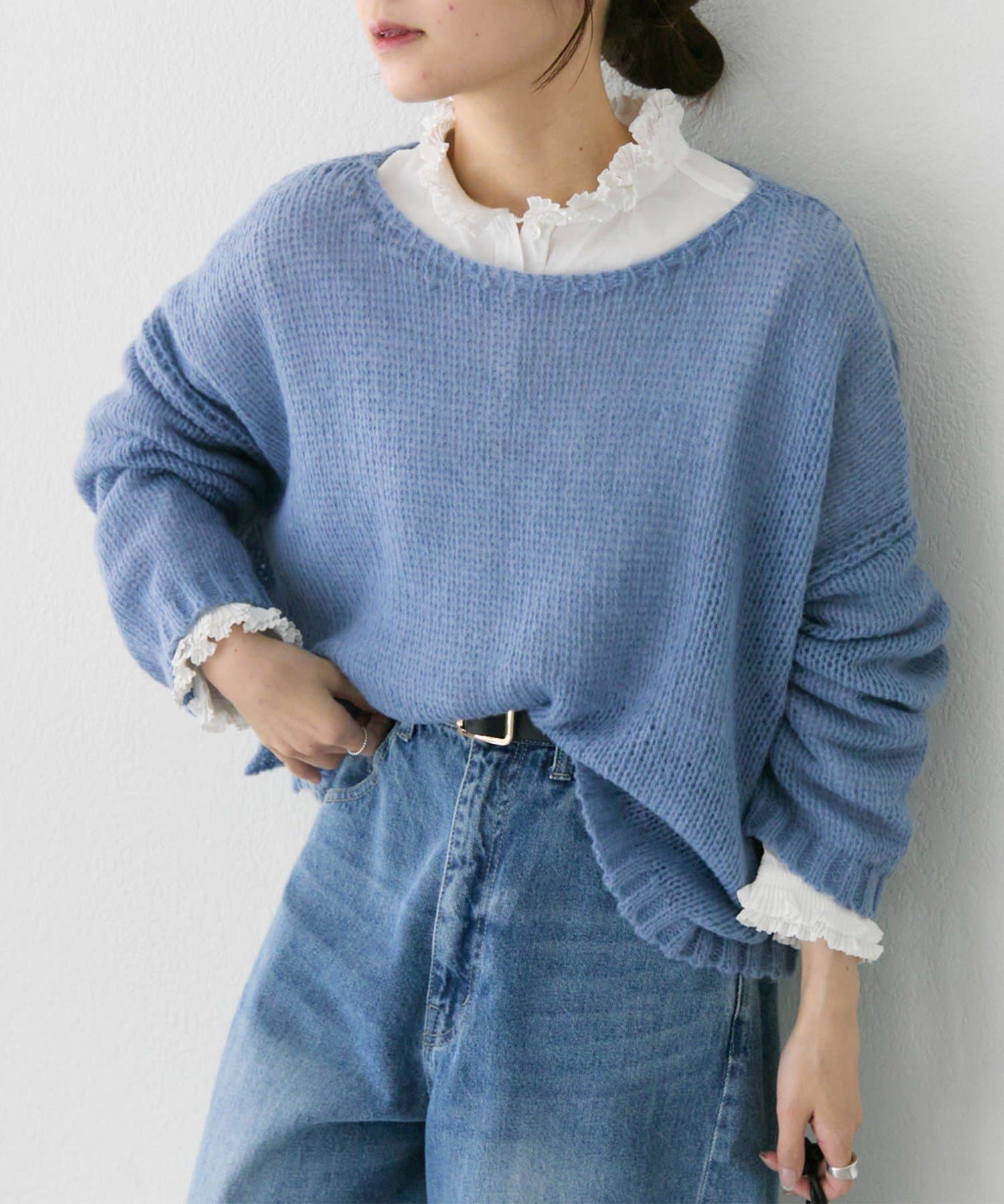 PUAL CE CIN(ピュアルセシン) 3Gドロップ天竺ニットプルオーバー