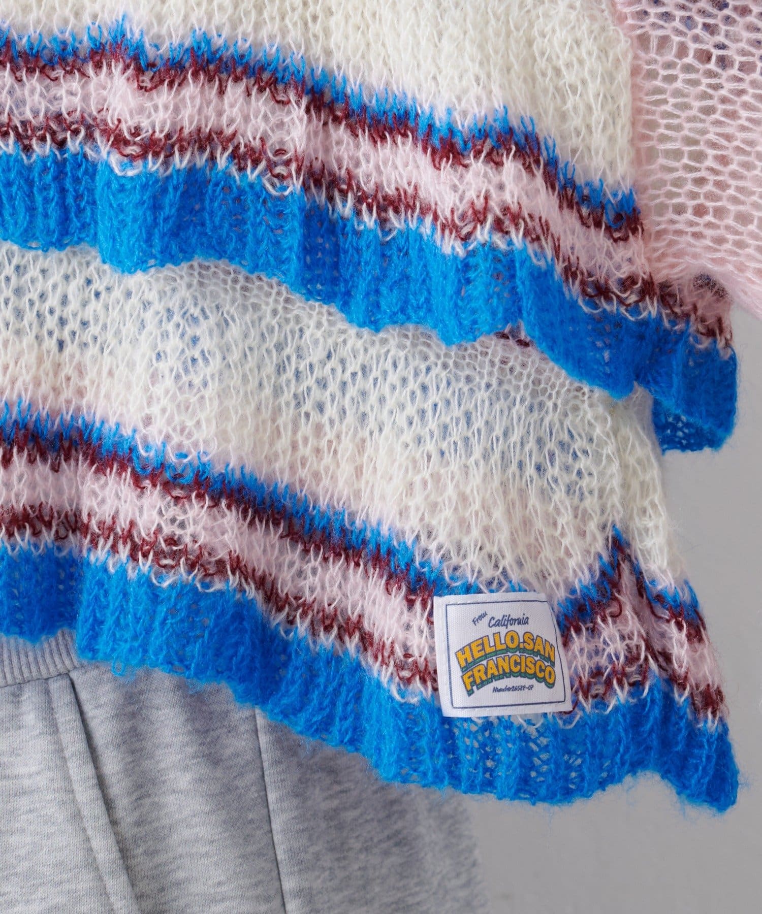 CIAOPANIC TYPY(チャオパニックティピー) ★【HELLO.SANFRANCISCO/ハローサンフランシスコ】マルチボーダーシアーフリルニット