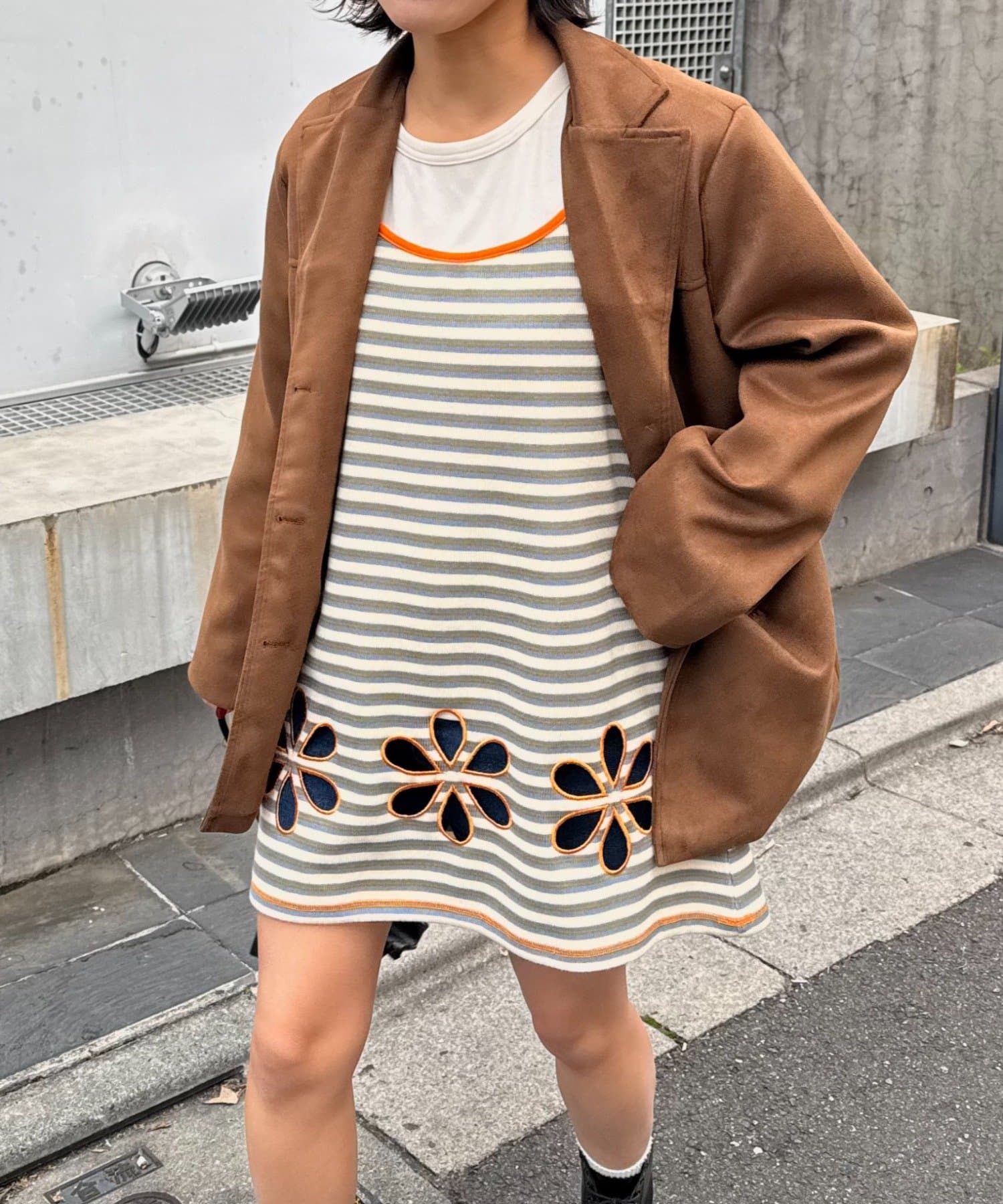 CIAOPANIC TYPY(チャオパニックティピー) ★【HELLO.SANFRANCISCO/ハローサンフランシスコ】ボーダーフラワーカットキャミチュニック