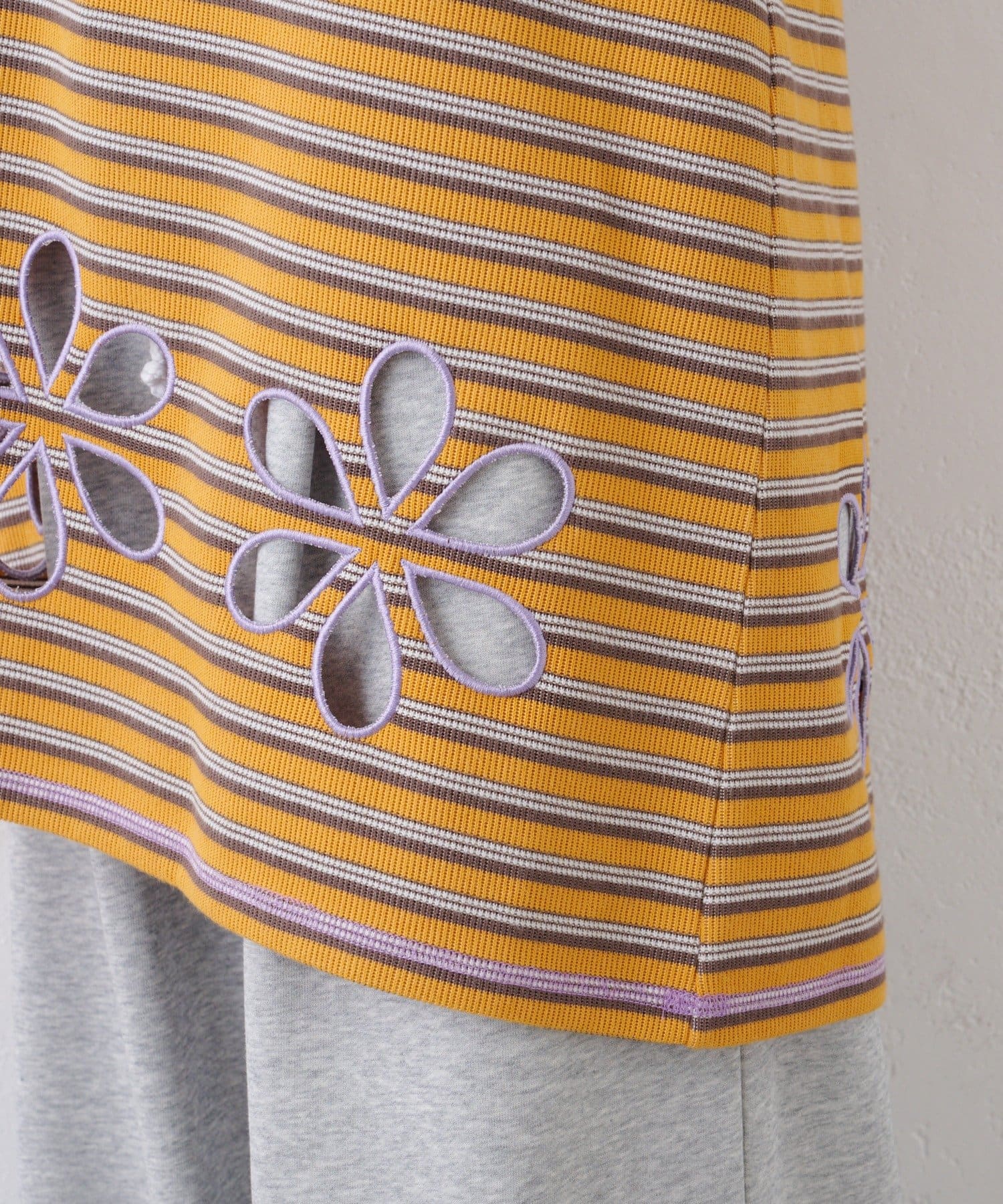 CIAOPANIC TYPY(チャオパニックティピー) ★【HELLO.SANFRANCISCO/ハローサンフランシスコ】ボーダーフラワーカットキャミチュニック