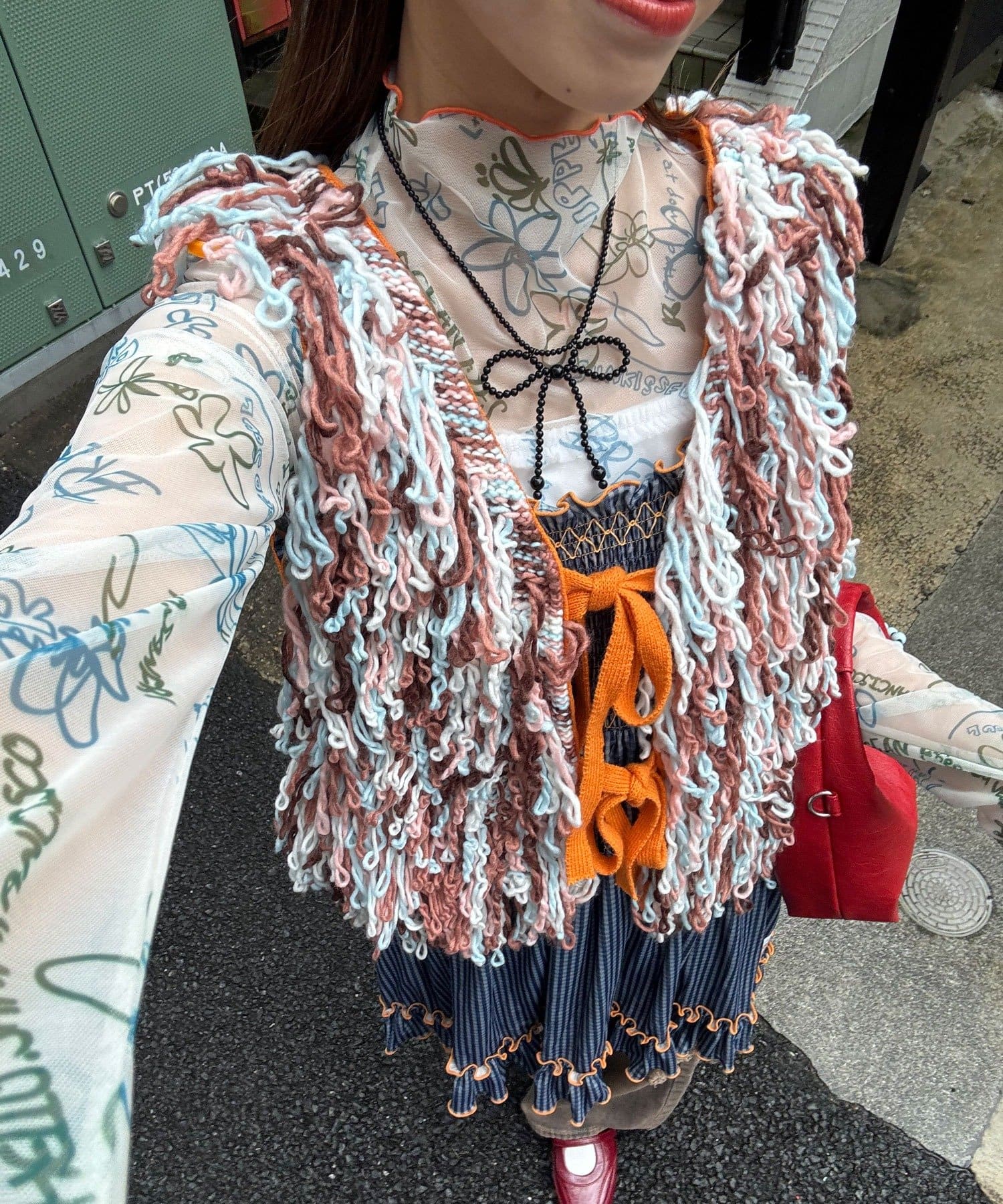 CIAOPANIC(チャオパニック) 【HELLO.SANFRANCISCO/ハローサンフランシスコ】カラーループフリンジリボンベスト