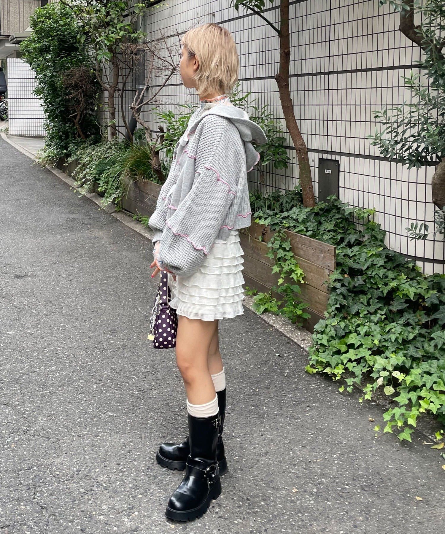 CIAOPANIC(チャオパニック) ★【HELLO.SANFRANCISCO/ハローサンフランシスコ】配色メローパッチワークフーディーカーデ