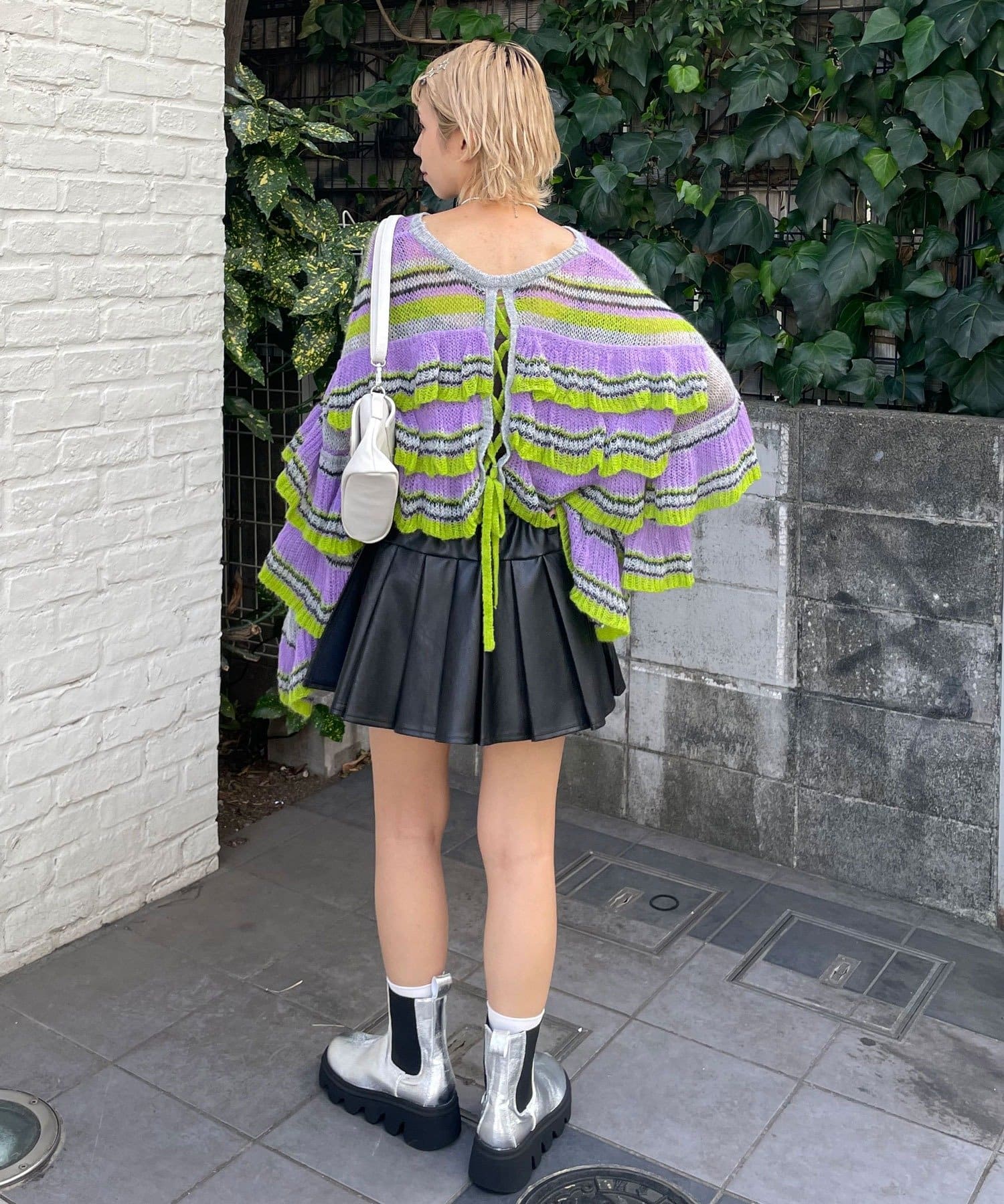 CIAOPANIC(チャオパニック) ★【HELLO.SANFRANCISCO/ハローサンフランシスコ】マルチボーダーシアーフリルニット