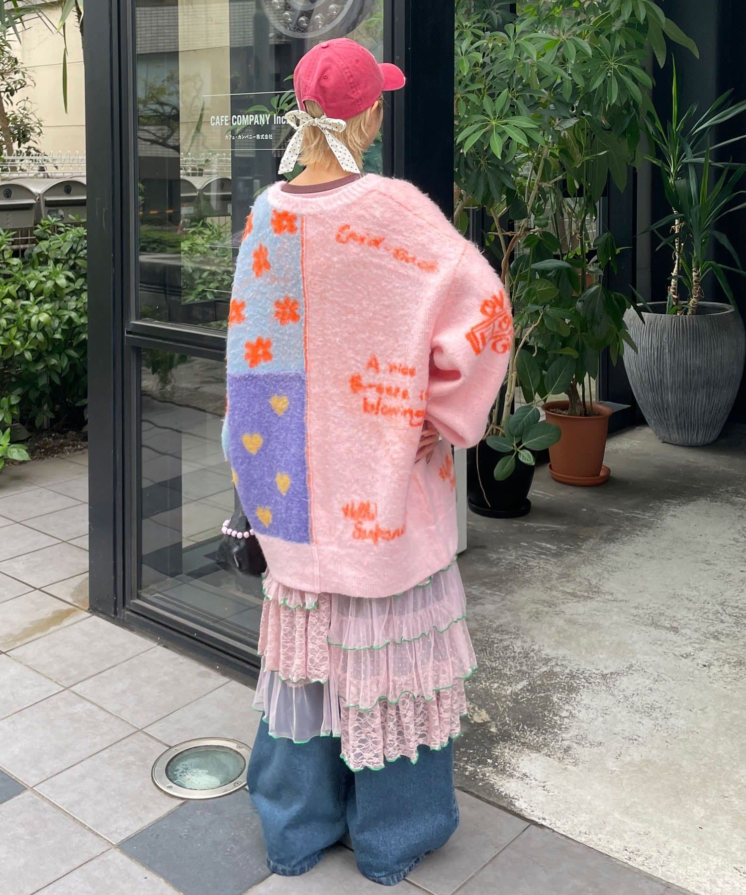 CIAOPANIC(チャオパニック) ★【HELLO.SANFRANCISCO/ハローサンフランシスコ】ジャガードドッキングハート釦カーデ