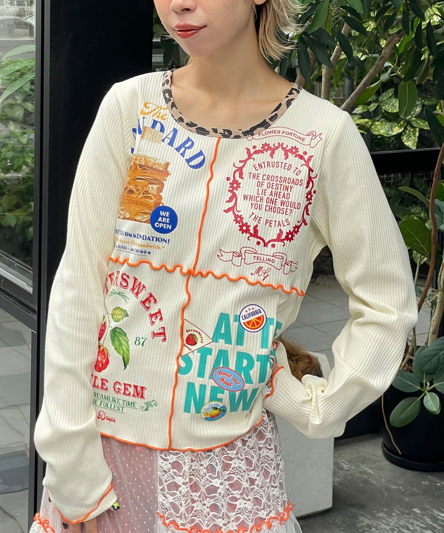 CIAOPANIC(チャオパニック) ★【HELLO.SANFRANCISCO/ハローサンフランシスコ】パッチワークプリントトップス