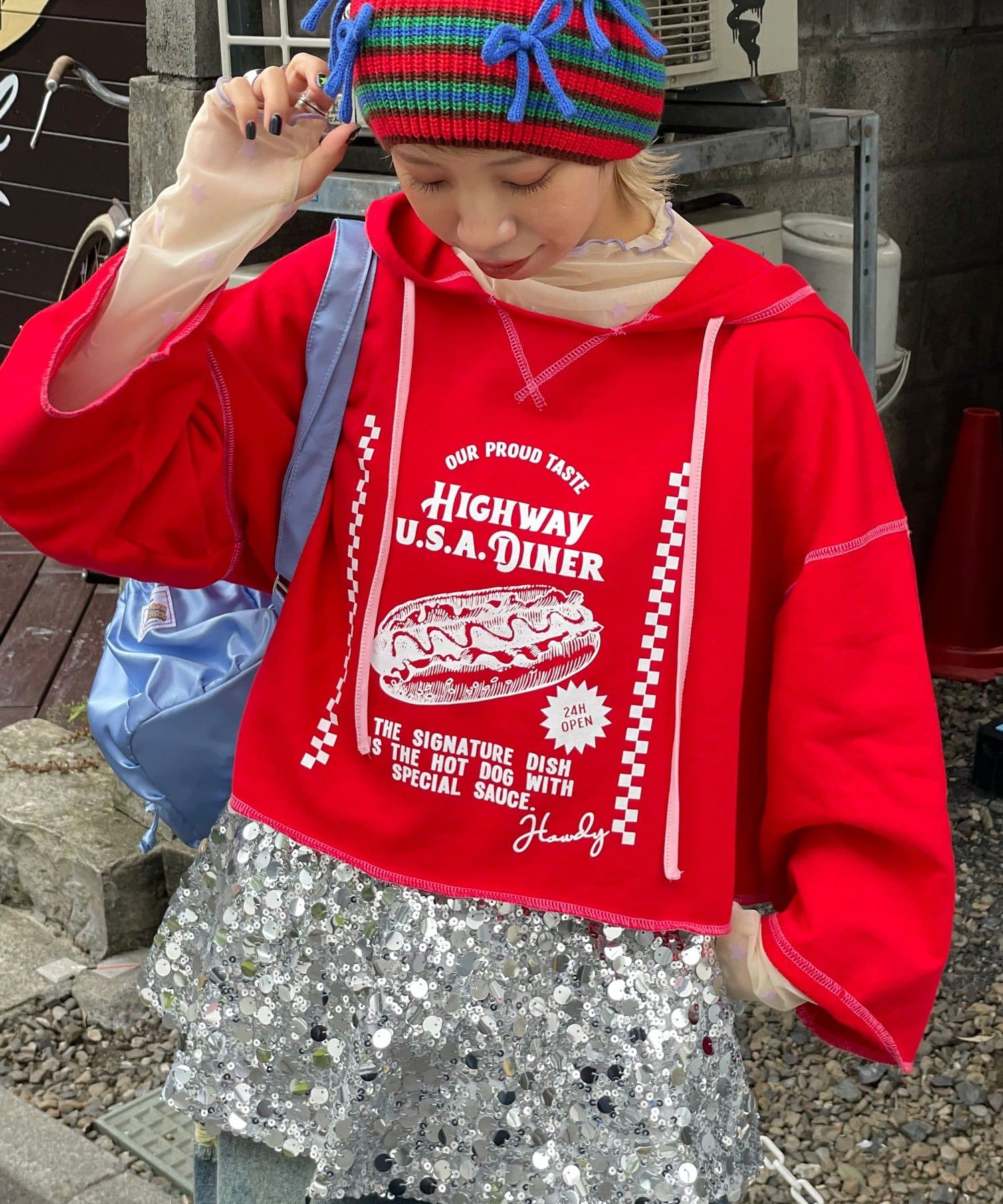 CIAOPANIC(チャオパニック) 【HELLO.SANFRANCISCO/ハローサンフランシスコ】フーディープリントパーカー