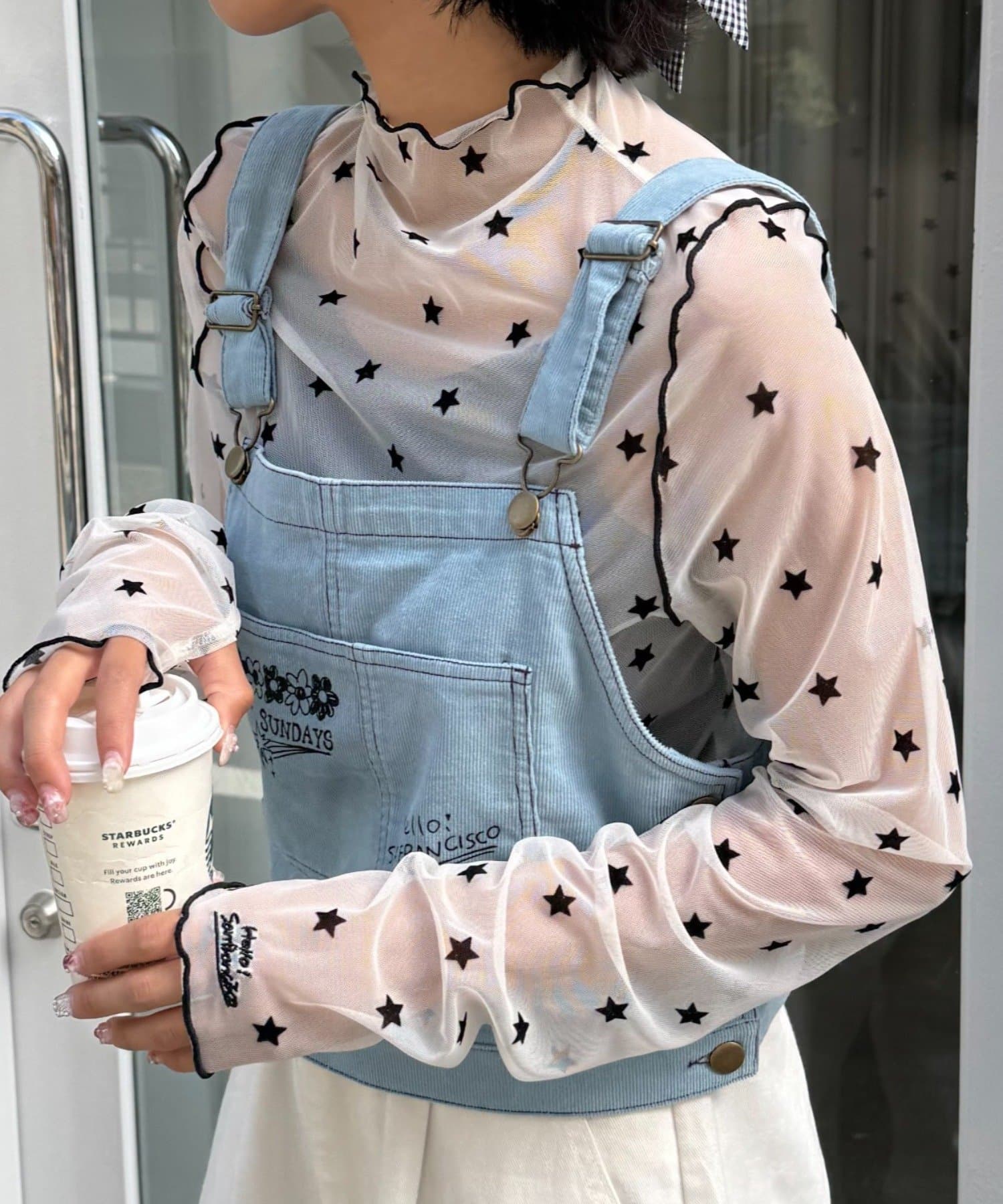 CIAOPANIC TYPY(チャオパニックティピー) ★【HELLO.SANFRANCISCO/ハローサンフランシスコ】フロッキー星柄シアートップス