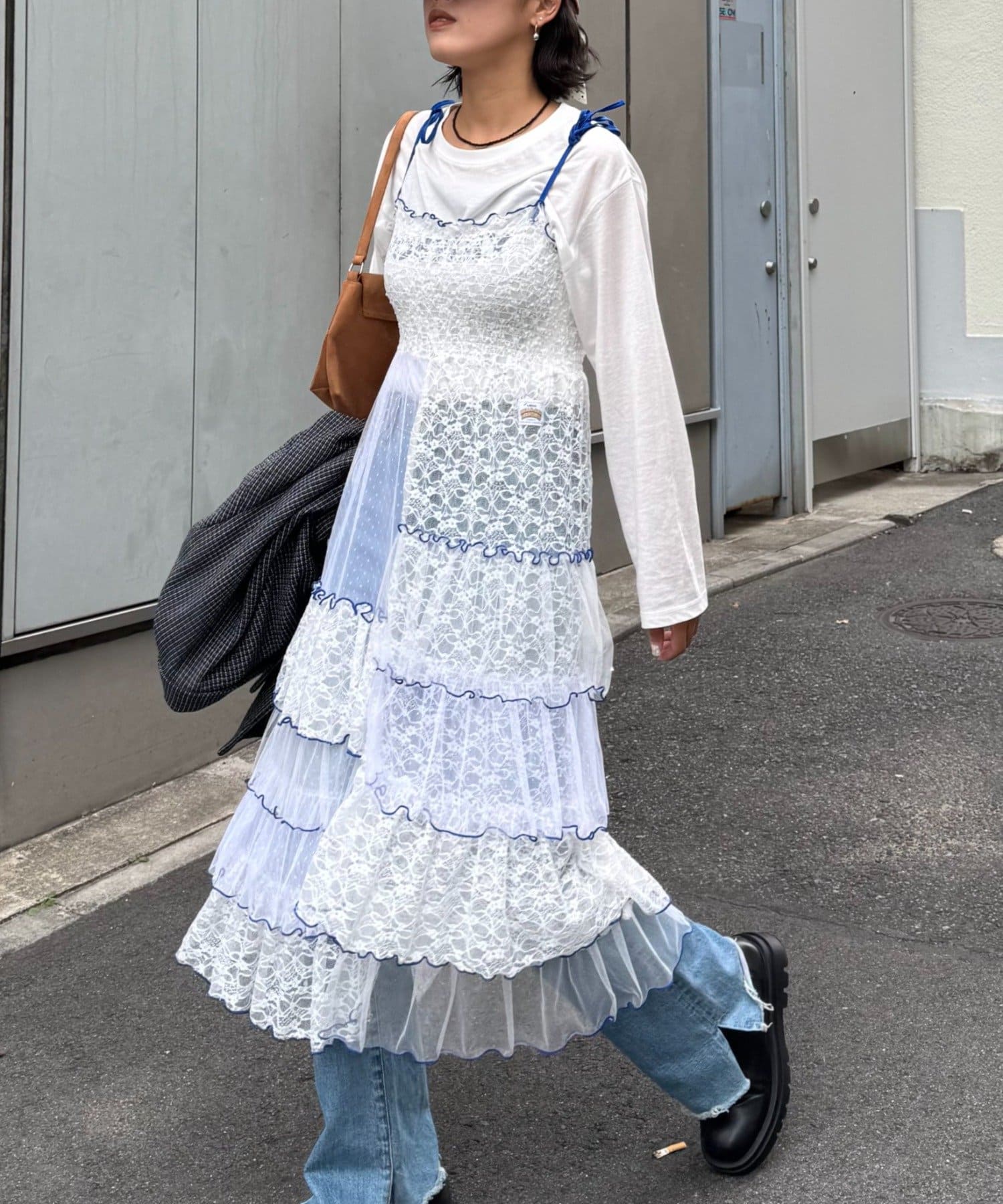 CIAOPANIC TYPY(チャオパニックティピー) ★【HELLO.SANFRANCISCO/ハローサンフランシスコ】2WAYレースブロッキングティアードスカート