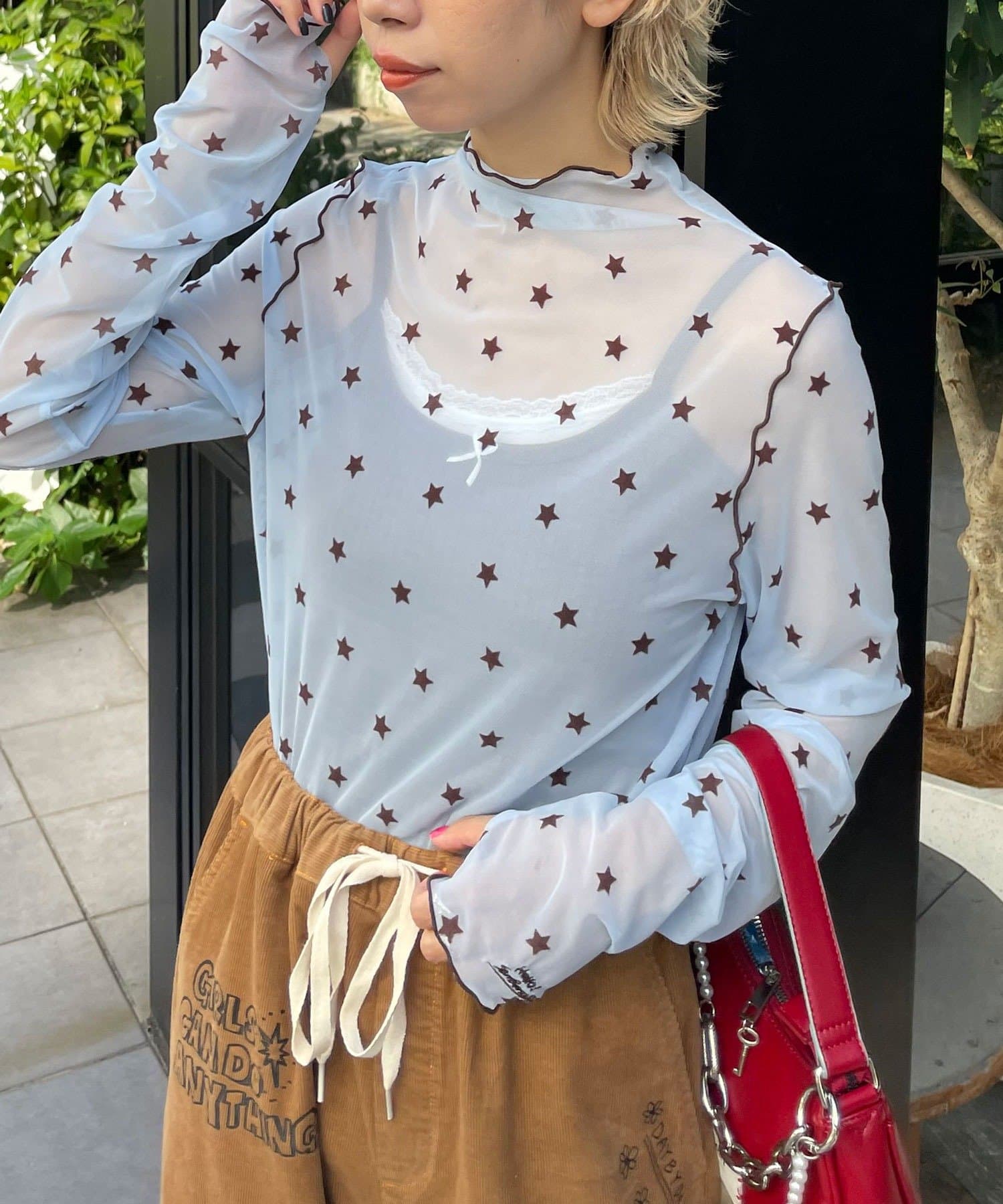 CIAOPANIC(チャオパニック) ★【HELLO.SANFRANCISCO/ハローサンフランシスコ】フロッキー星柄シアートップス