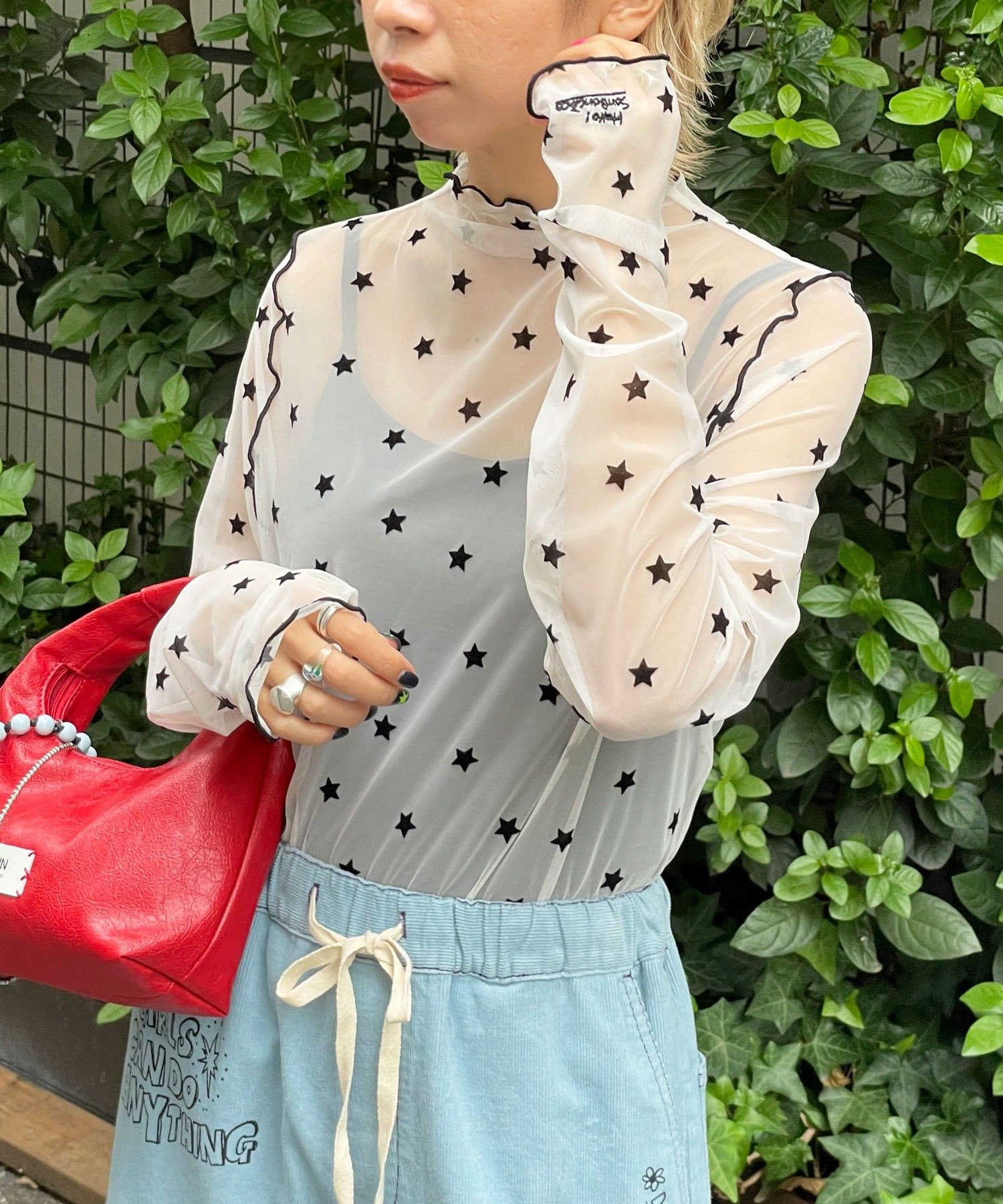 CIAOPANIC(チャオパニック) ★【HELLO.SANFRANCISCO/ハローサンフランシスコ】フロッキー星柄シアートップス