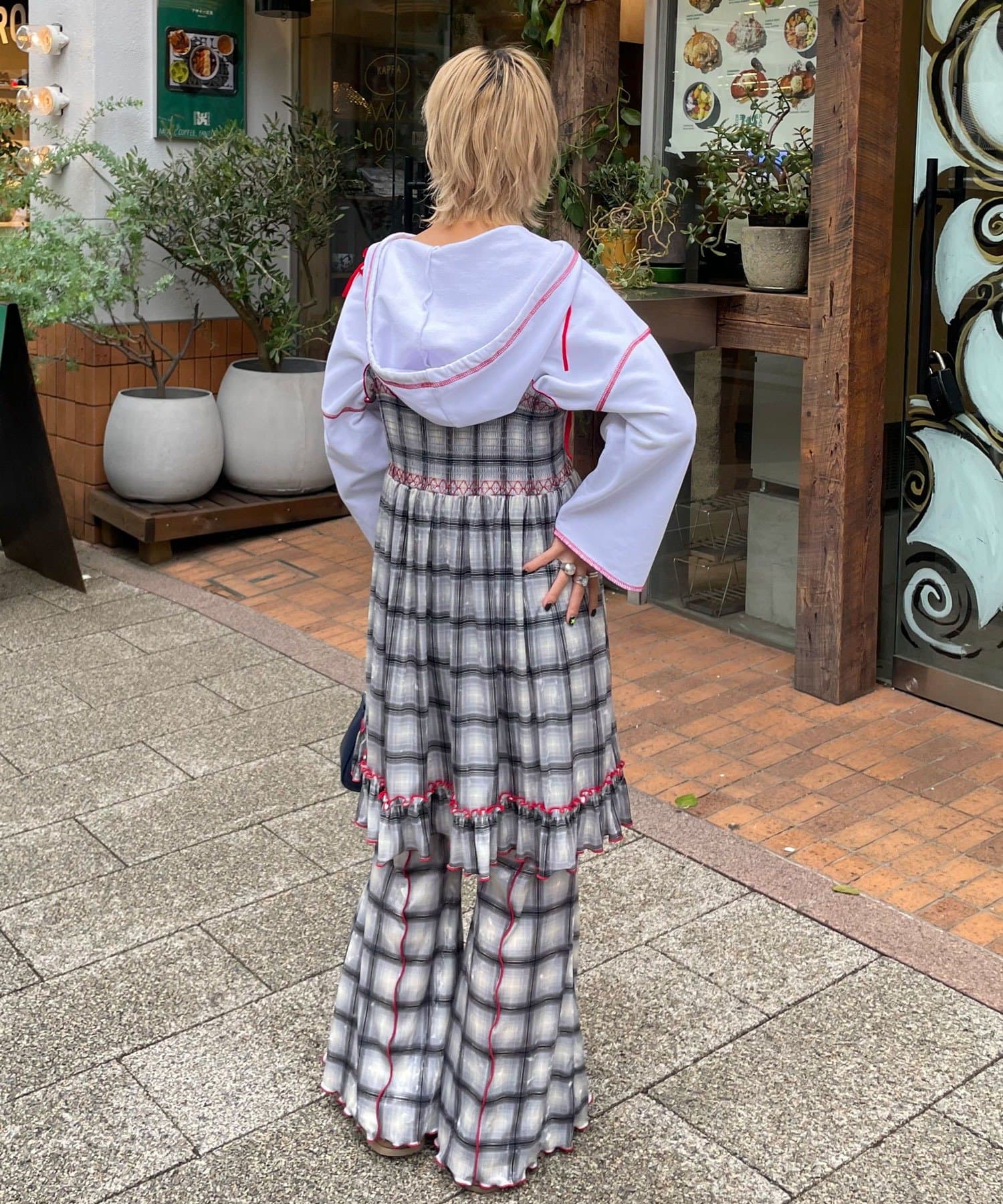 CIAOPANIC(チャオパニック) ★【HELLO.SANFRANCISCO/ハローサンフランシスコ】チェックベロアシャーリングチュニック