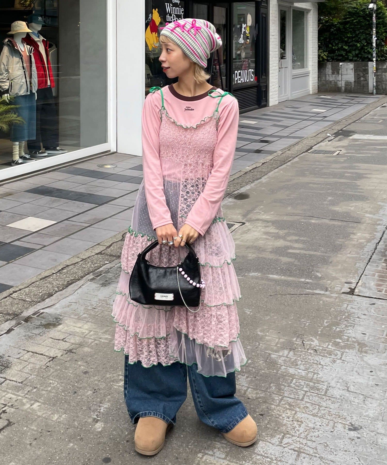 CIAOPANIC(チャオパニック) ★【HELLO.SANFRANCISCO/ハローサンフランシスコ】2WAYレースブロッキングティアードスカート