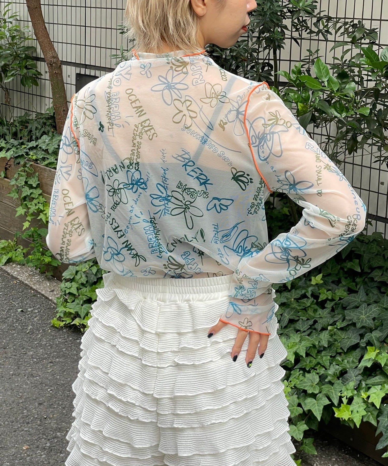 CIAOPANIC(チャオパニック) 【HELLO.SANFRANCISCO/ハローサンフランシスコ】落書き柄シアートップス