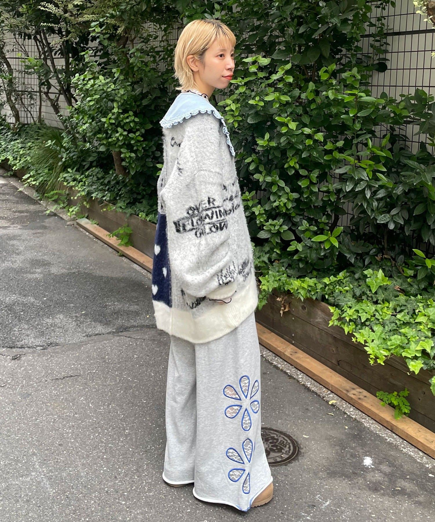 CIAOPANIC(チャオパニック) ★【HELLO.SANFRANCISCO/ハローサンフランシスコ】フラワーカットスウェットワイドパンツ