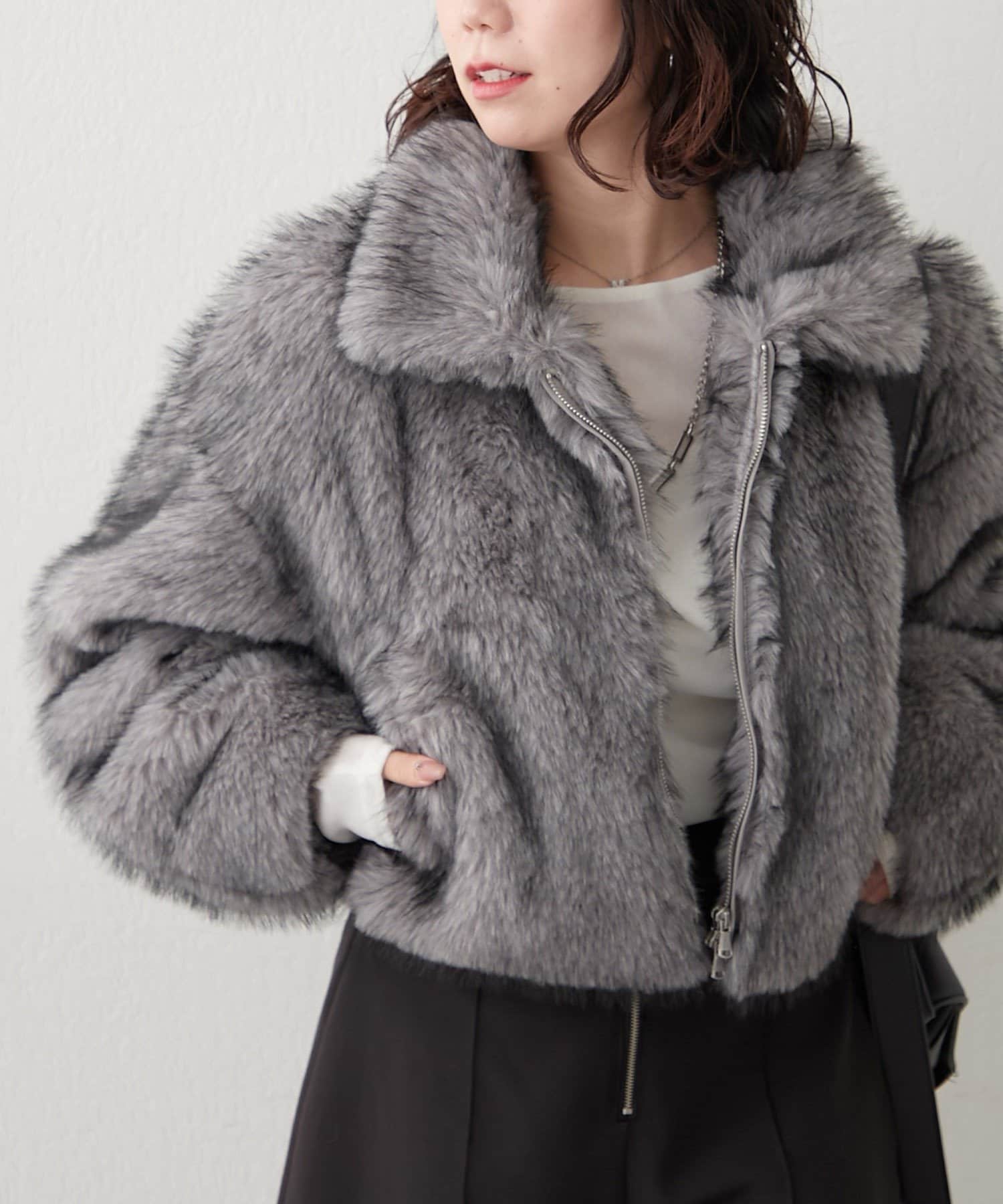 NICE CLAUP / OLIVE des OLIVE OUTLET(ナイスクラップ  / オリーブ デ オリーブ アウトレット) ミックスファー2WAYブルゾン
