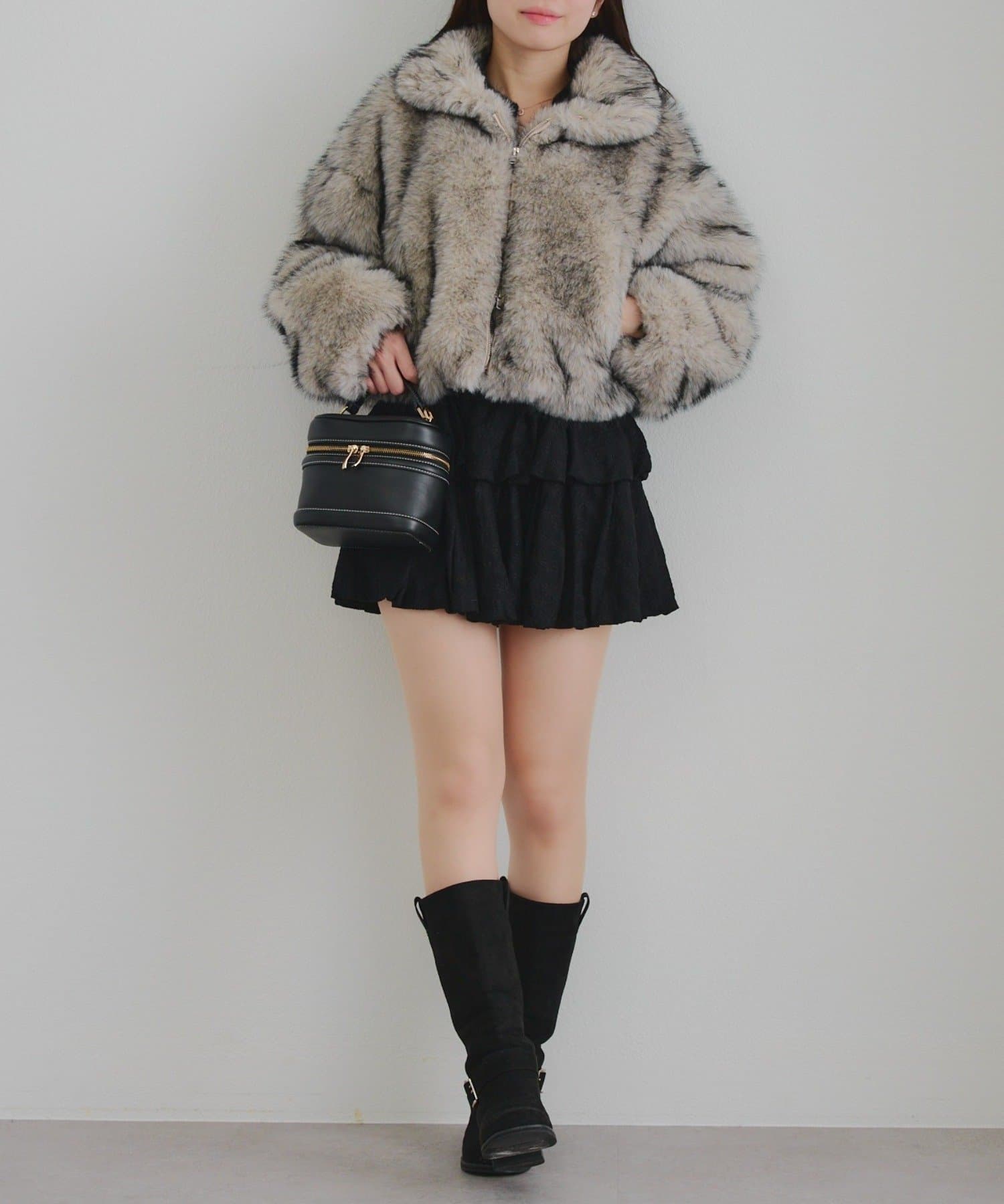 NICE CLAUP / OLIVE des OLIVE OUTLET(ナイスクラップ  / オリーブ デ オリーブ アウトレット) ミックスファー2WAYブルゾン