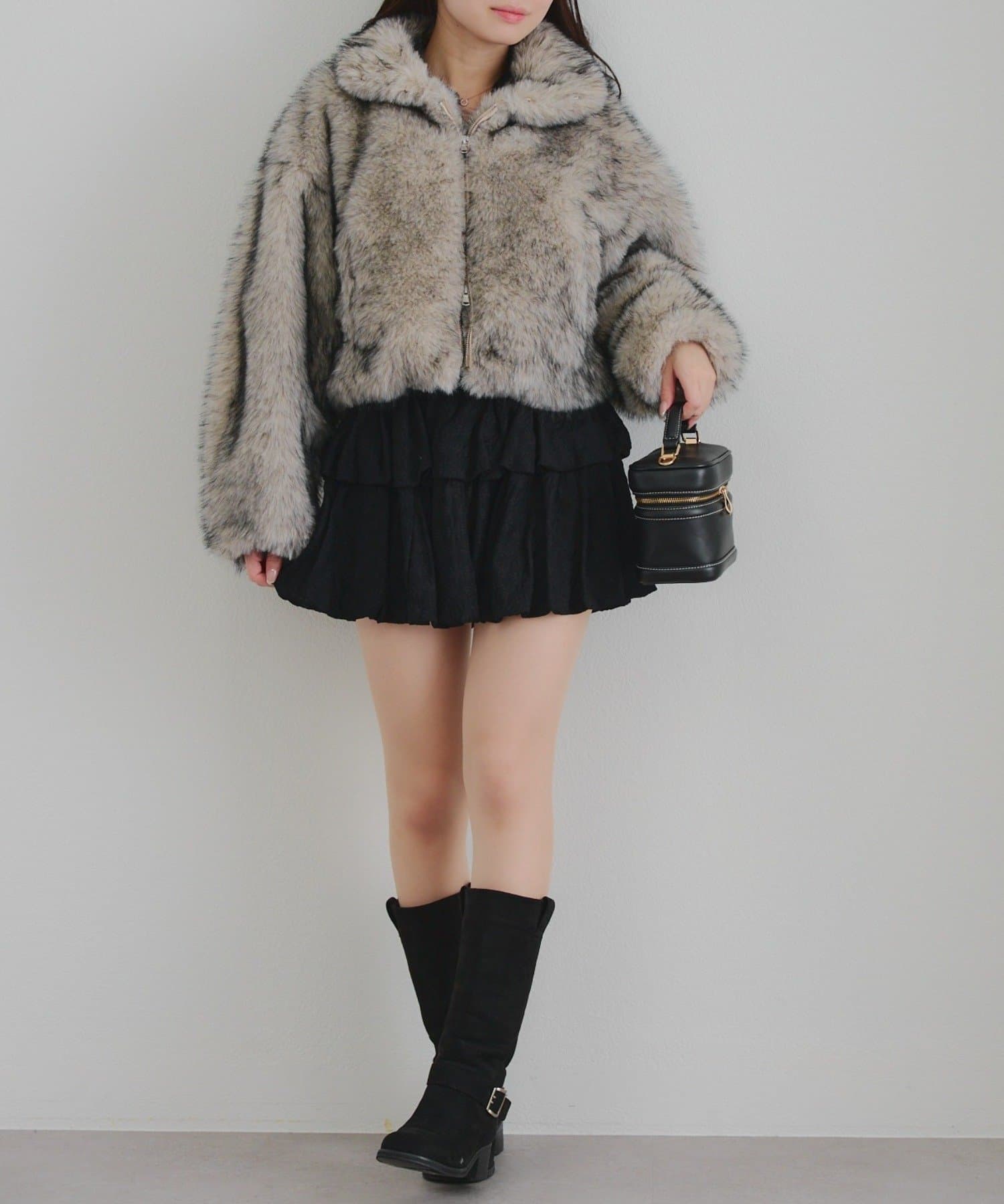 NICE CLAUP / OLIVE des OLIVE OUTLET(ナイスクラップ  / オリーブ デ オリーブ アウトレット) ミックスファー2WAYブルゾン