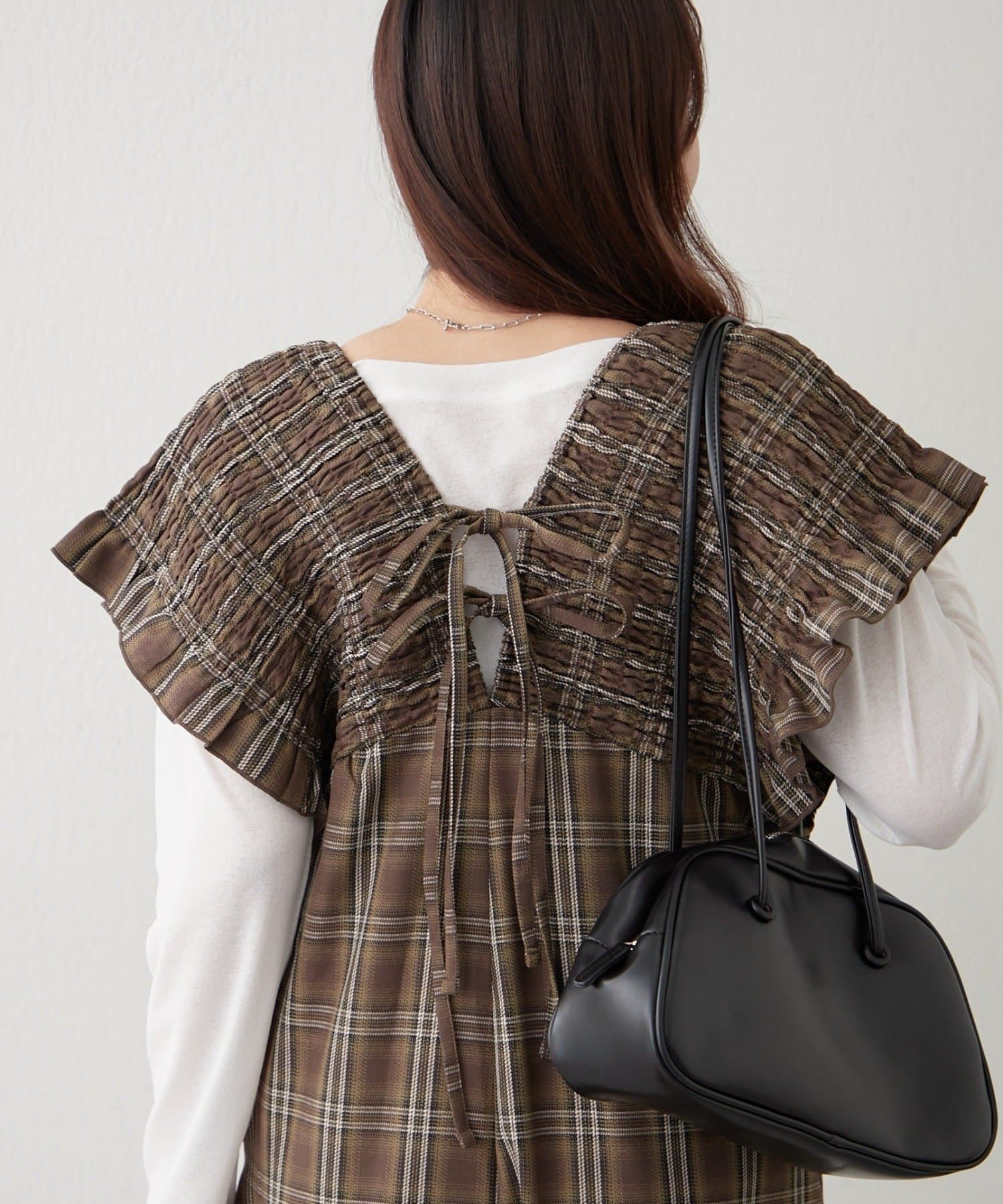 NICE CLAUP / OLIVE des OLIVE OUTLET(ナイスクラップ  / オリーブ デ オリーブ アウトレット) 【RMAF】チェックシャーリングサロペット