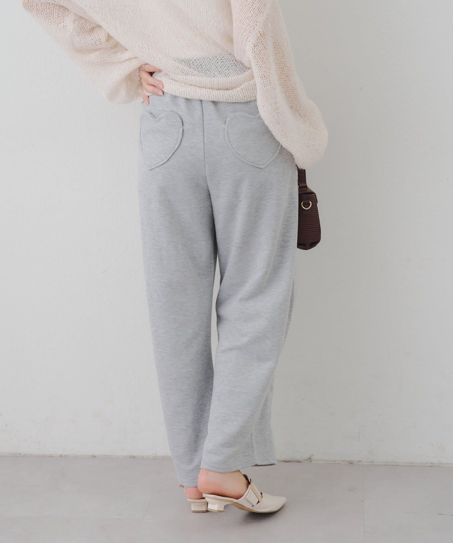 NICE CLAUP / OLIVE des OLIVE OUTLET(ナイスクラップ  / オリーブ デ オリーブ アウトレット) ハートポケットスウェットバレルパンツ