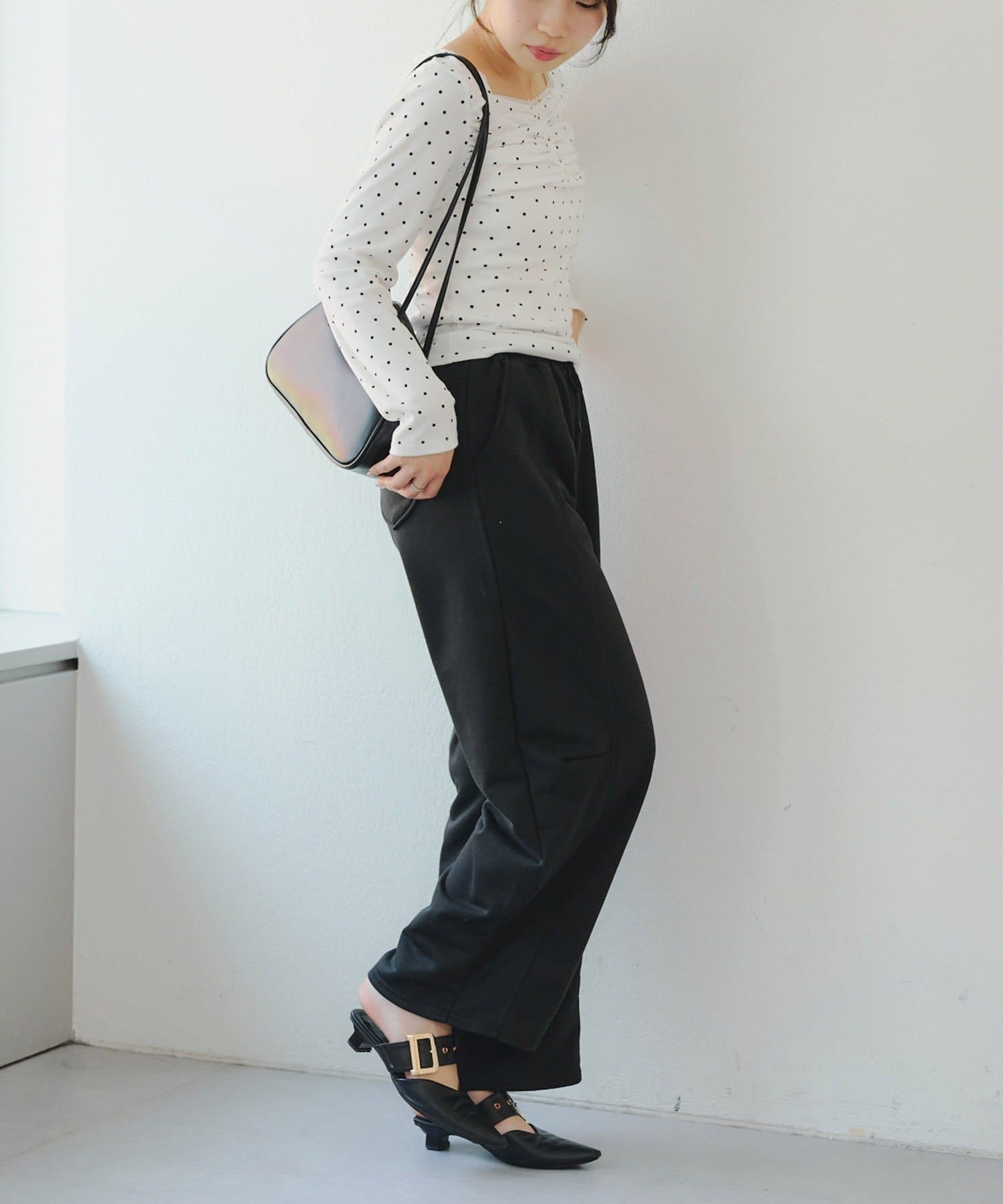 NICE CLAUP / OLIVE des OLIVE OUTLET(ナイスクラップ  / オリーブ デ オリーブ アウトレット) ハートポケットスウェットバレルパンツ