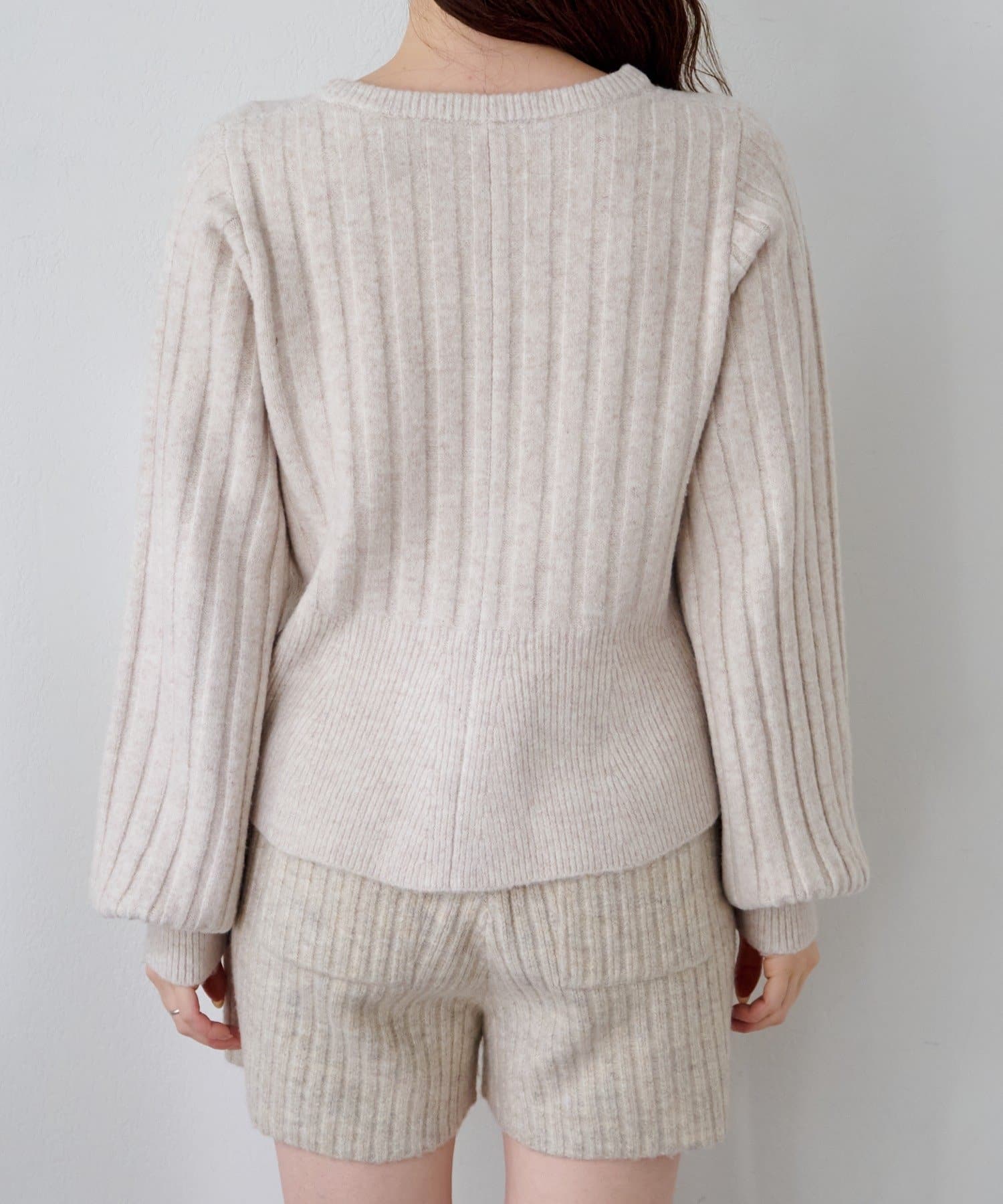 Kastane(カスタネ) ペプラムリブニットカーディガン