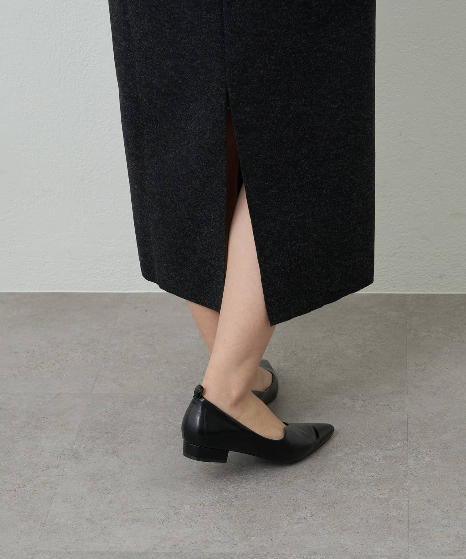 un dix cors(アンディコール) 《暖かな着心地》ソフトニットメルトンスキッパーワンピース