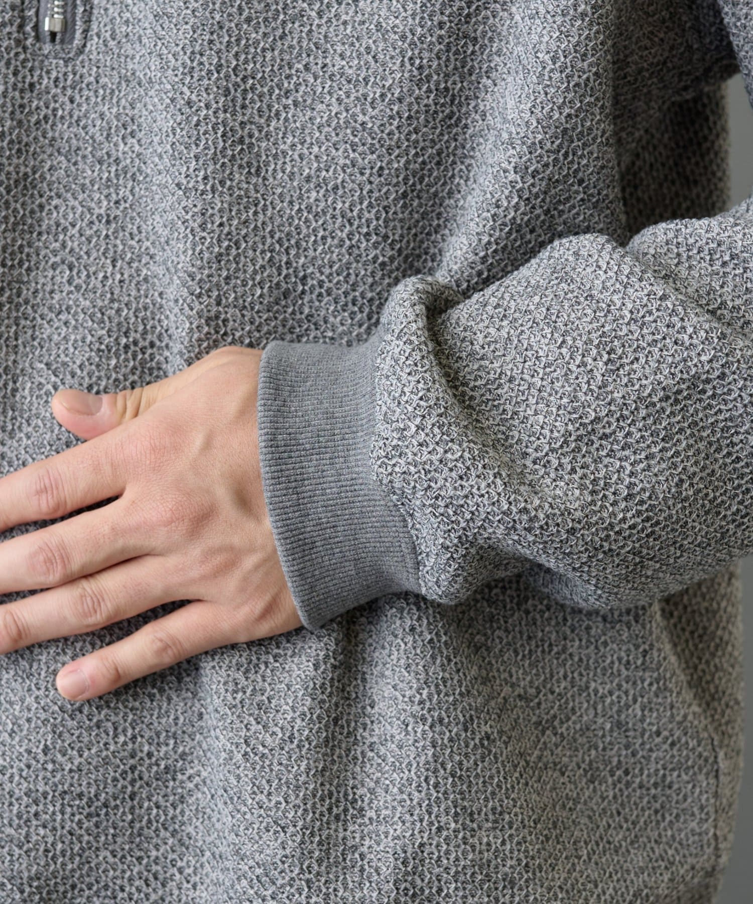 COLONY 2139(コロニー トゥーワンスリーナイン) 裏起毛ツイードハーフジップ