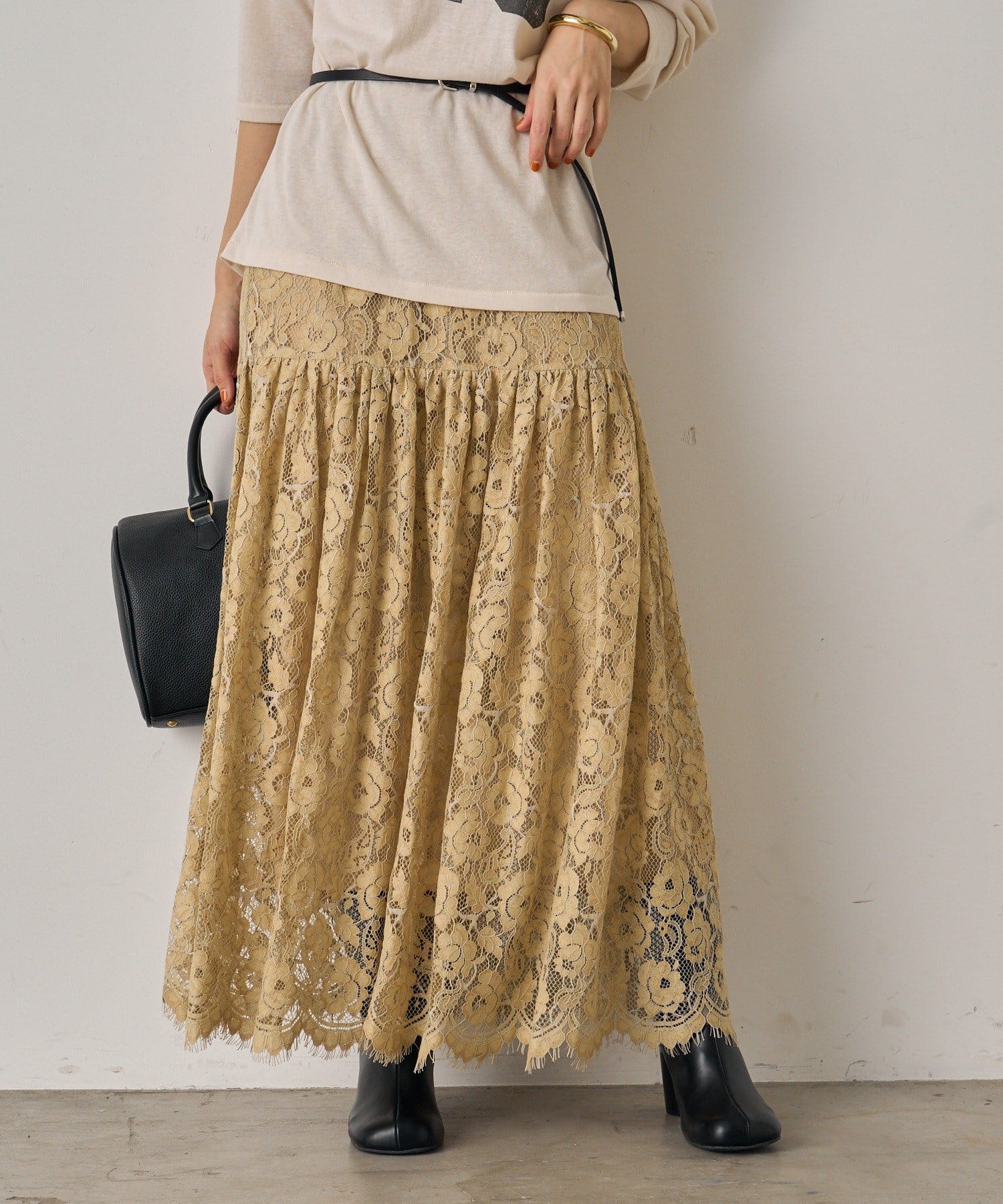 OUTLET(アウトレット) 【Loungedress】ヴィンテージライクレーススカート