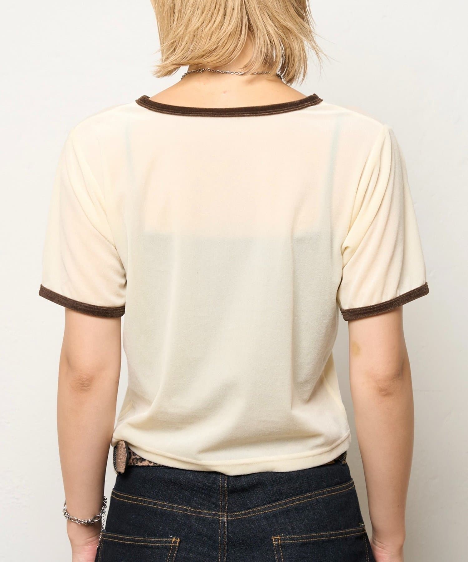 OUTLET(アウトレット) 【WHO'S WHO gallery】リンガーベロアヘンリートップス