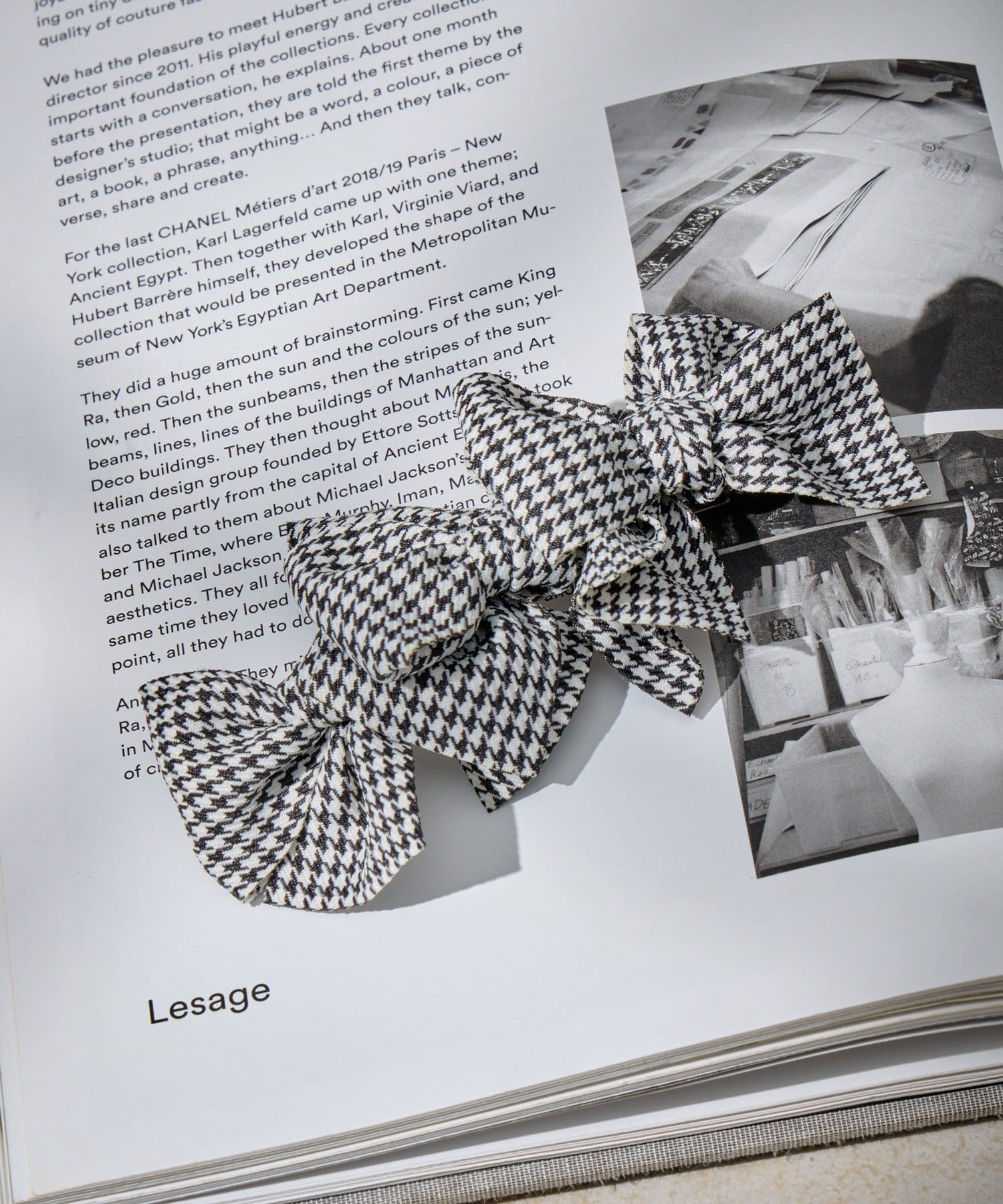 Lattice(ラティス) 【keeco企画】千鳥柄リボンバレッタ