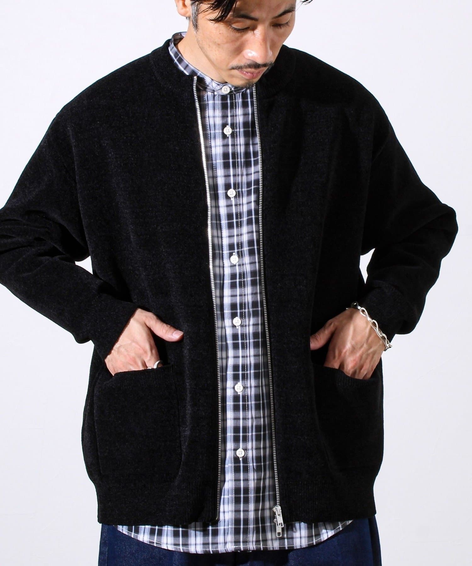 FREDY & GLOSTER(フレディ アンド グロスター) 【チクチクしないニットシリーズ】モールダブルフェイス クルージップカーデ