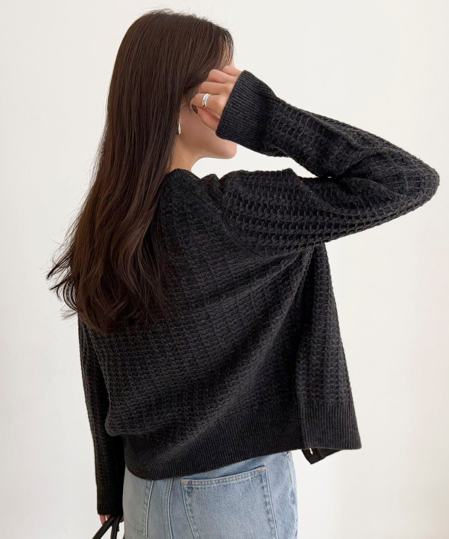 FREDY & GLOSTER(フレディ アンド グロスター) FR刺繍ケーブル柄ニットカーディガン