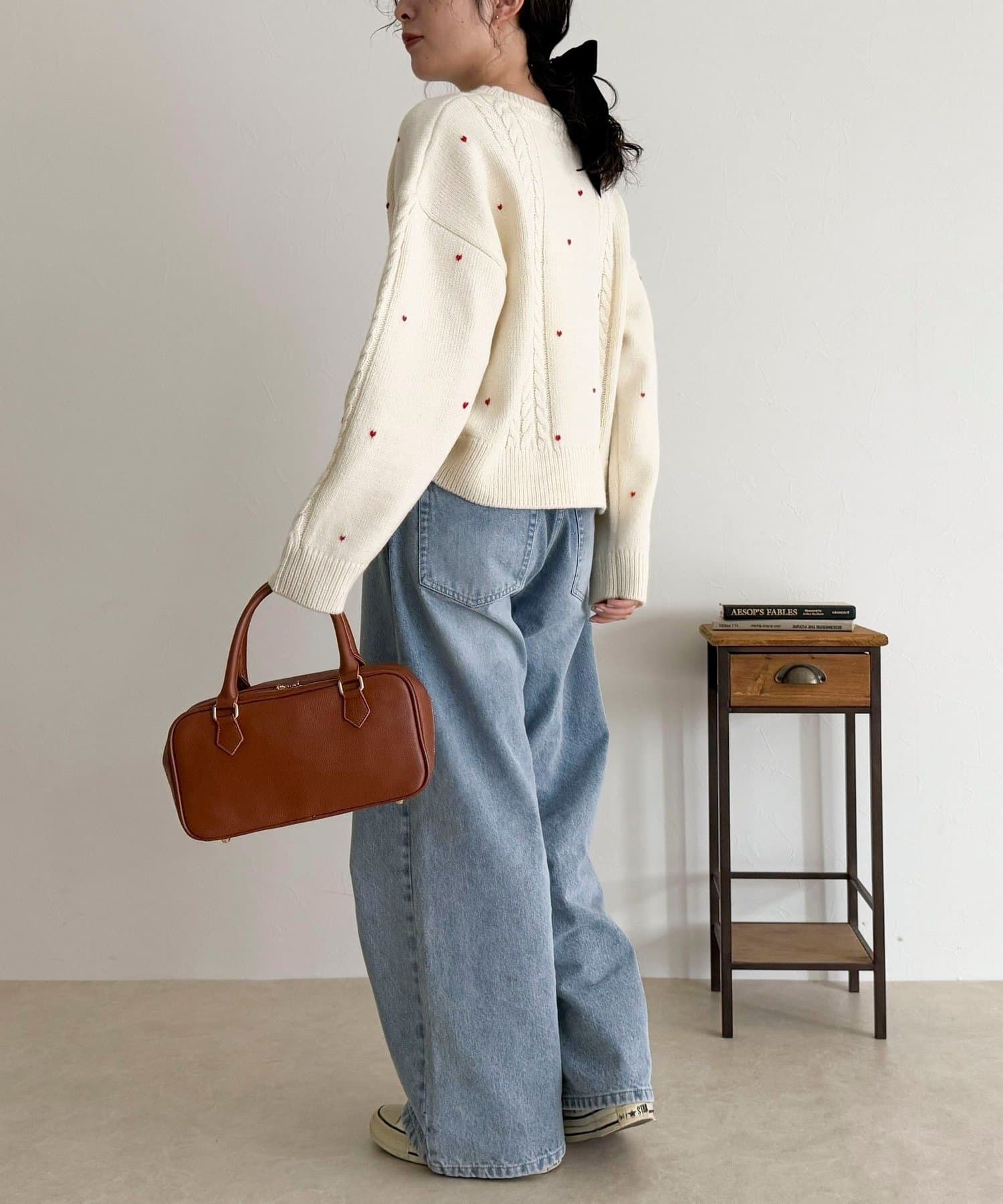 ハート刺繍柄編みニットプルオーバー | FREDY & GLOSTER