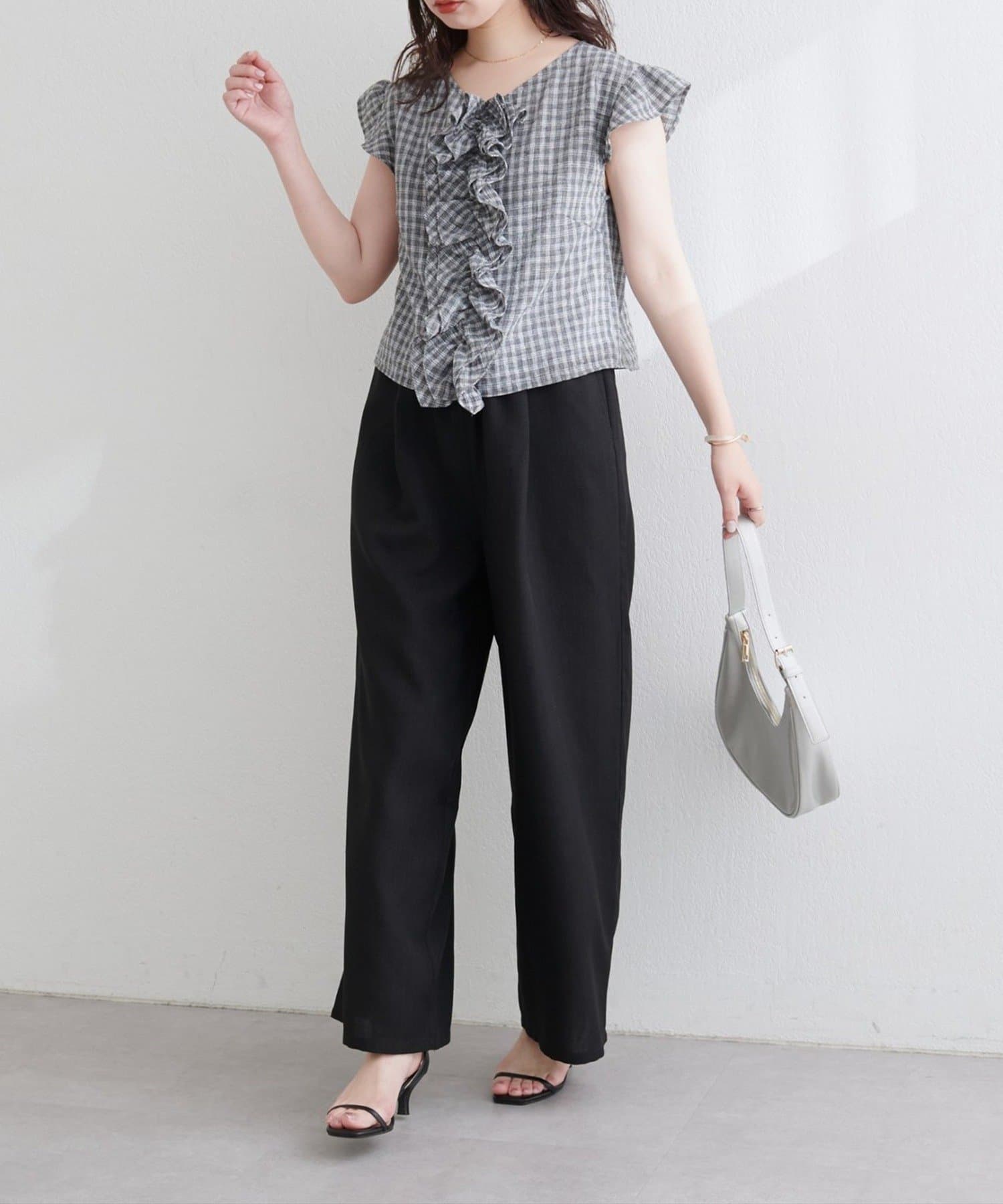 NICE CLAUP / OLIVE des OLIVE OUTLET(ナイスクラップ  / オリーブ デ オリーブ アウトレット) 【natural couture】フロントフリルブラウス
