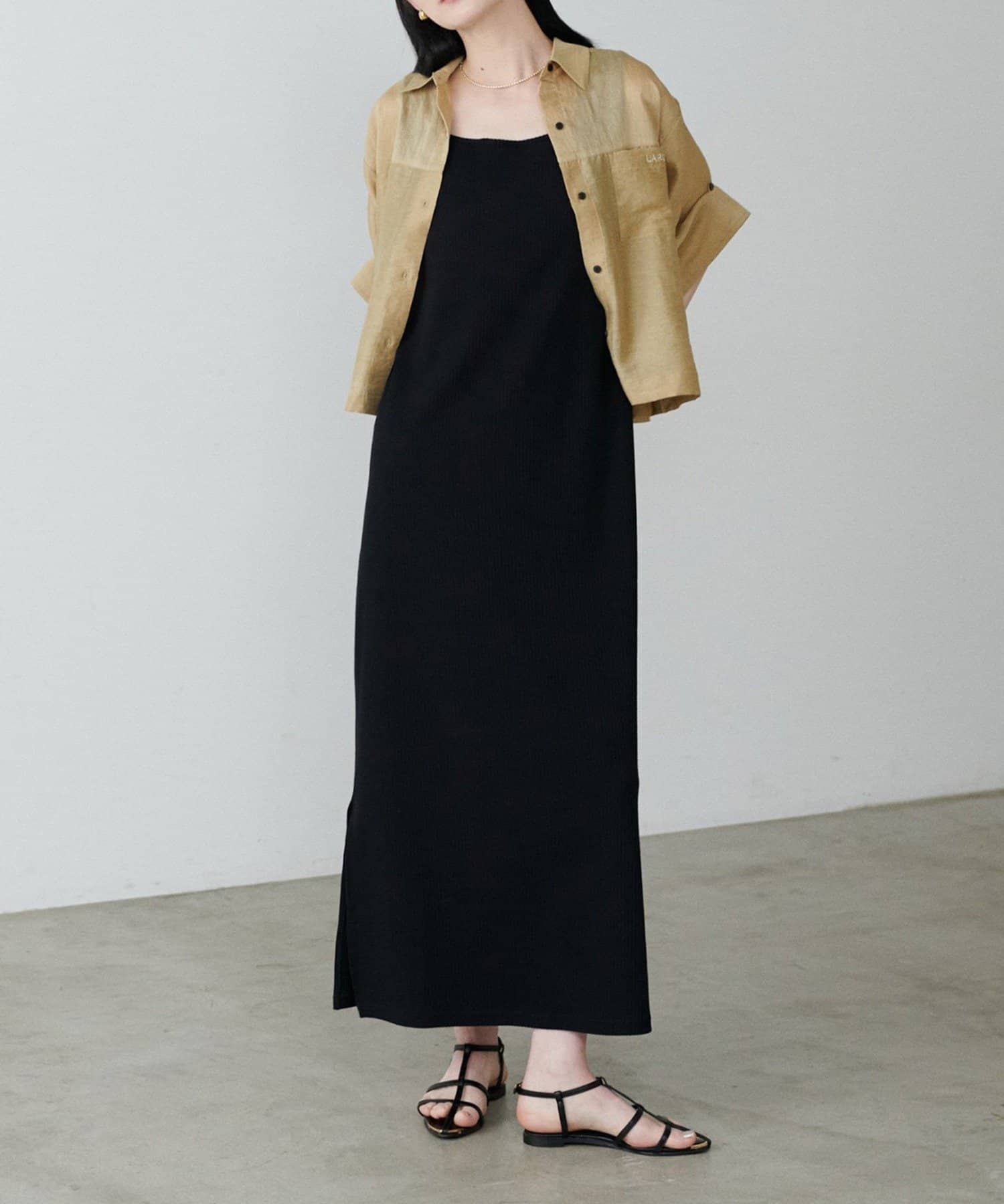 NICE CLAUP / OLIVE des OLIVE OUTLET(ナイスクラップ  / オリーブ デ オリーブ アウトレット) 【LARUTA】前後２WAYワイドスリットカットソーワンピース