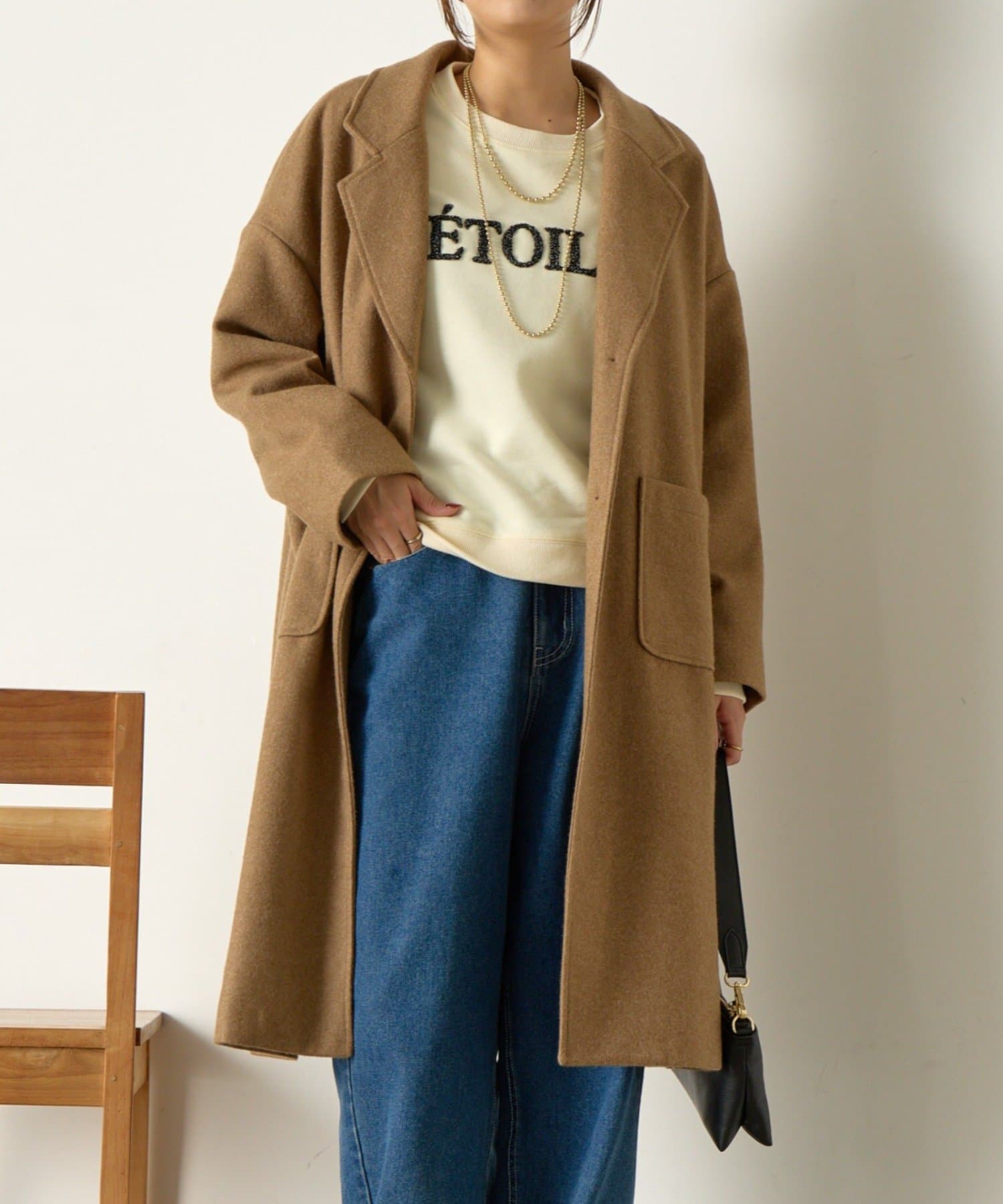 Jena　espace merveilleux(ジェナ　エスパスメルヴェイユ) ウール混ロングコート