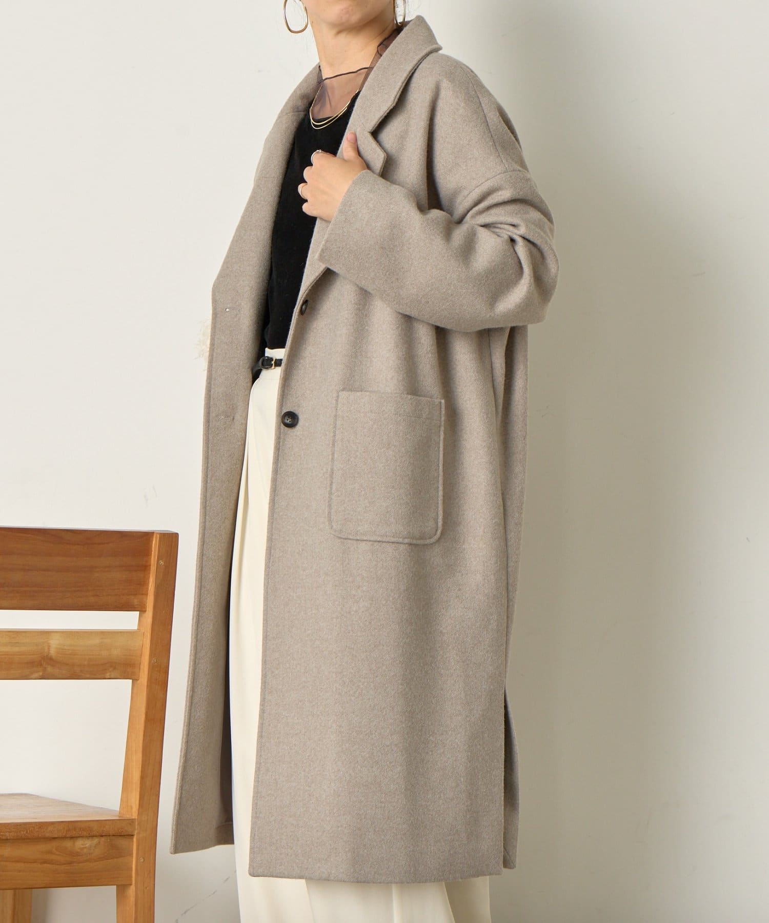 Jena　espace merveilleux(ジェナ　エスパスメルヴェイユ) ウール混ロングコート