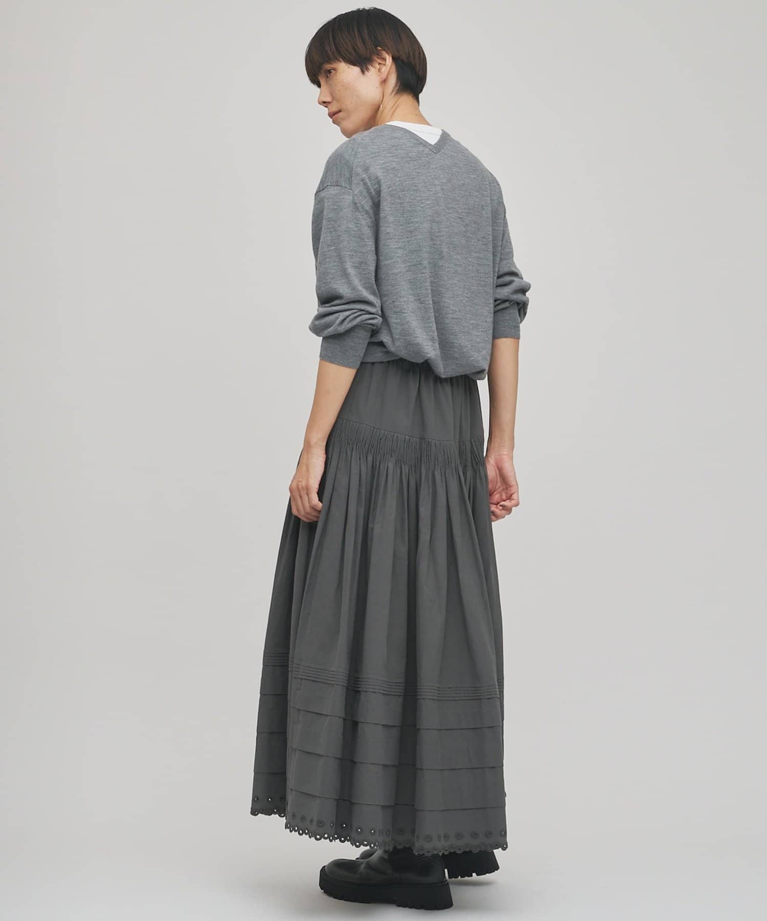 Whim Gazette(ウィム ガゼット) 【GEMINI】スカラップ刺繍スカート