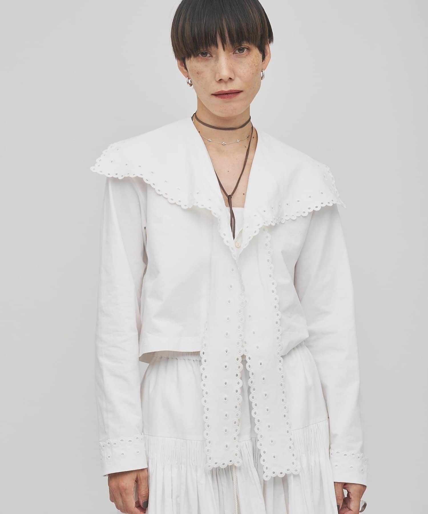 Whim Gazette(ウィム ガゼット) 【GEMINI】スカラップブラウス