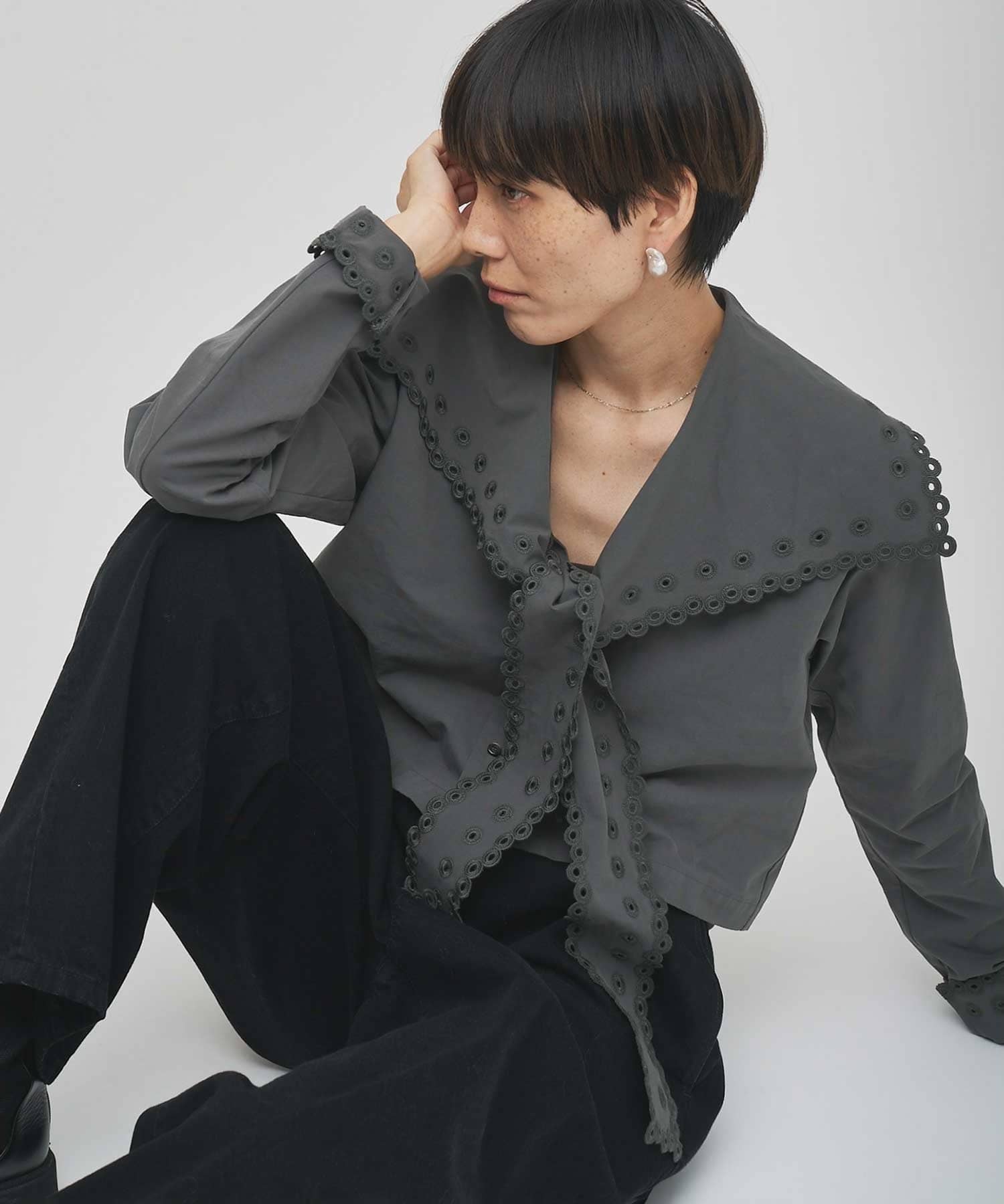 Whim Gazette(ウィム ガゼット) 【GEMINI】スカラップブラウス