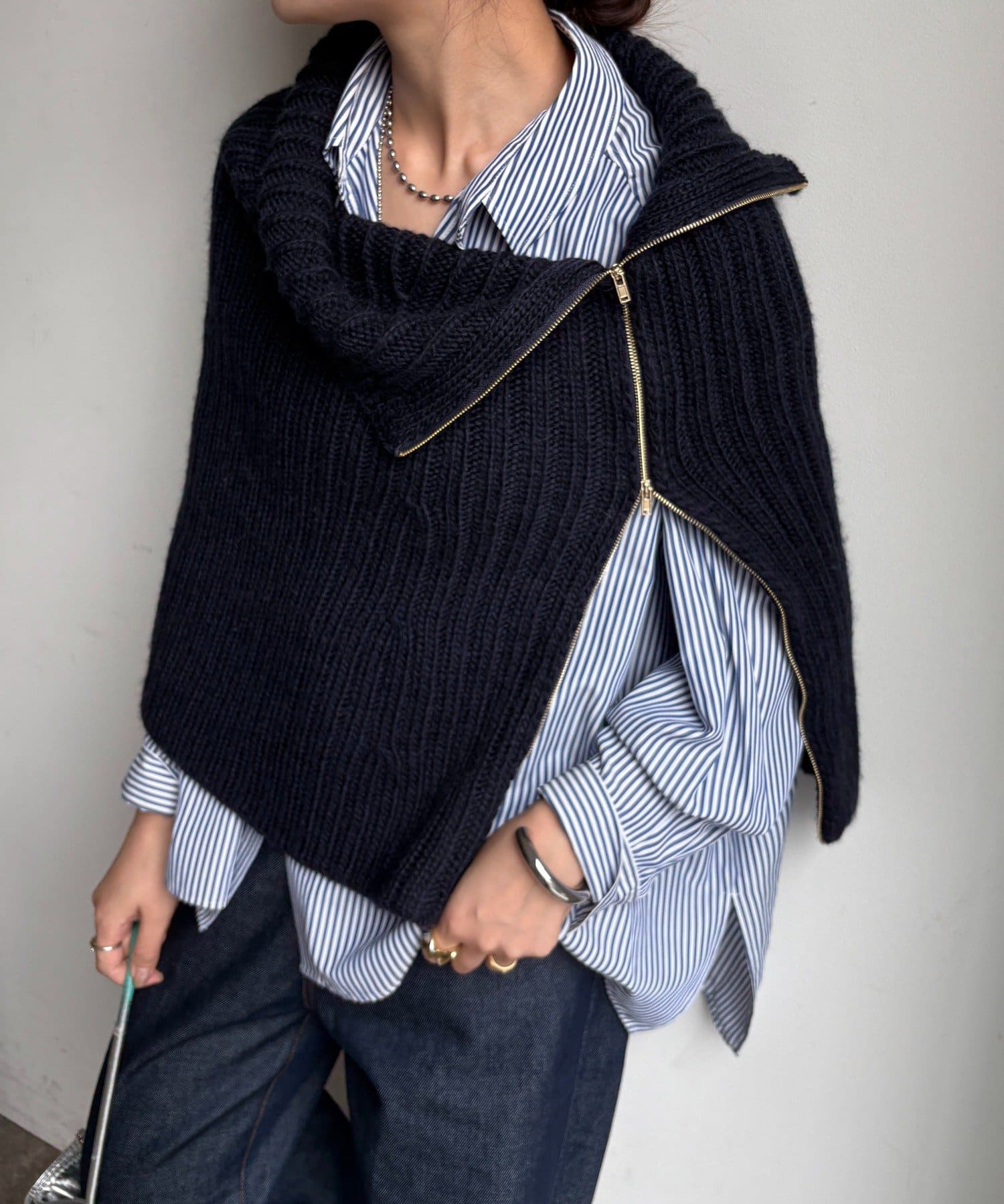 DOUDOU(ドゥドゥ) ジップアップポンチョ