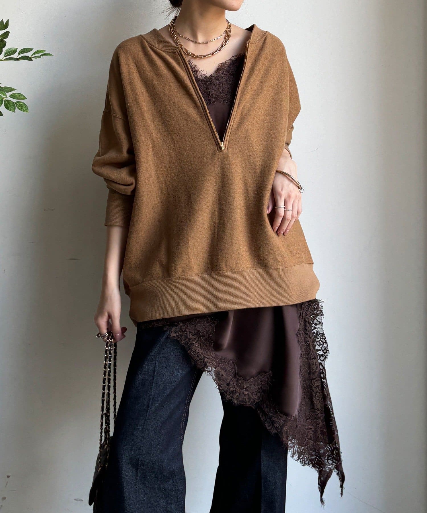 DOUDOU(ドゥドゥ) 【完売カラー再追加！】アシメレースキャミ