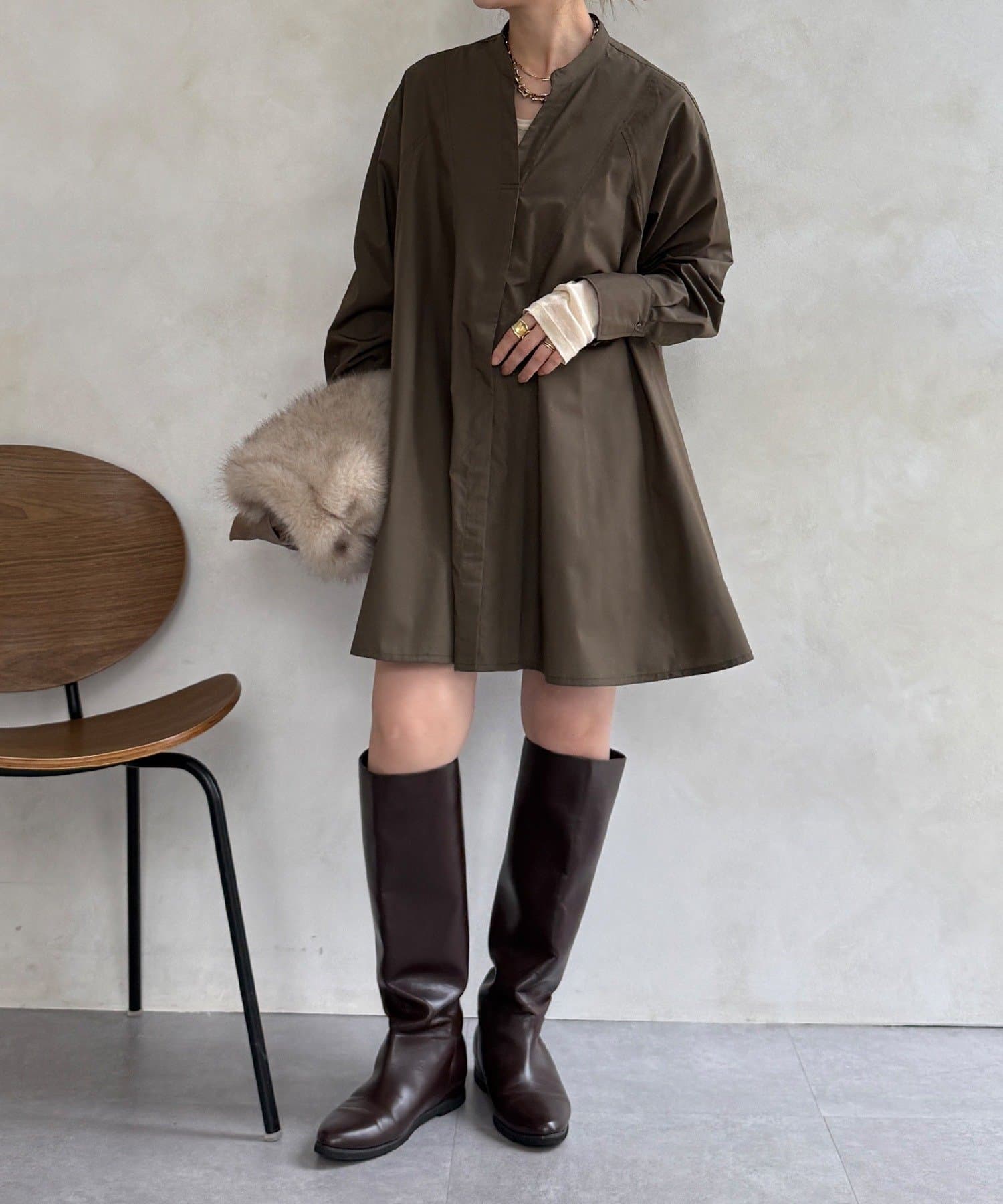 DOUDOU(ドゥドゥ) チュニックフレアブラウス