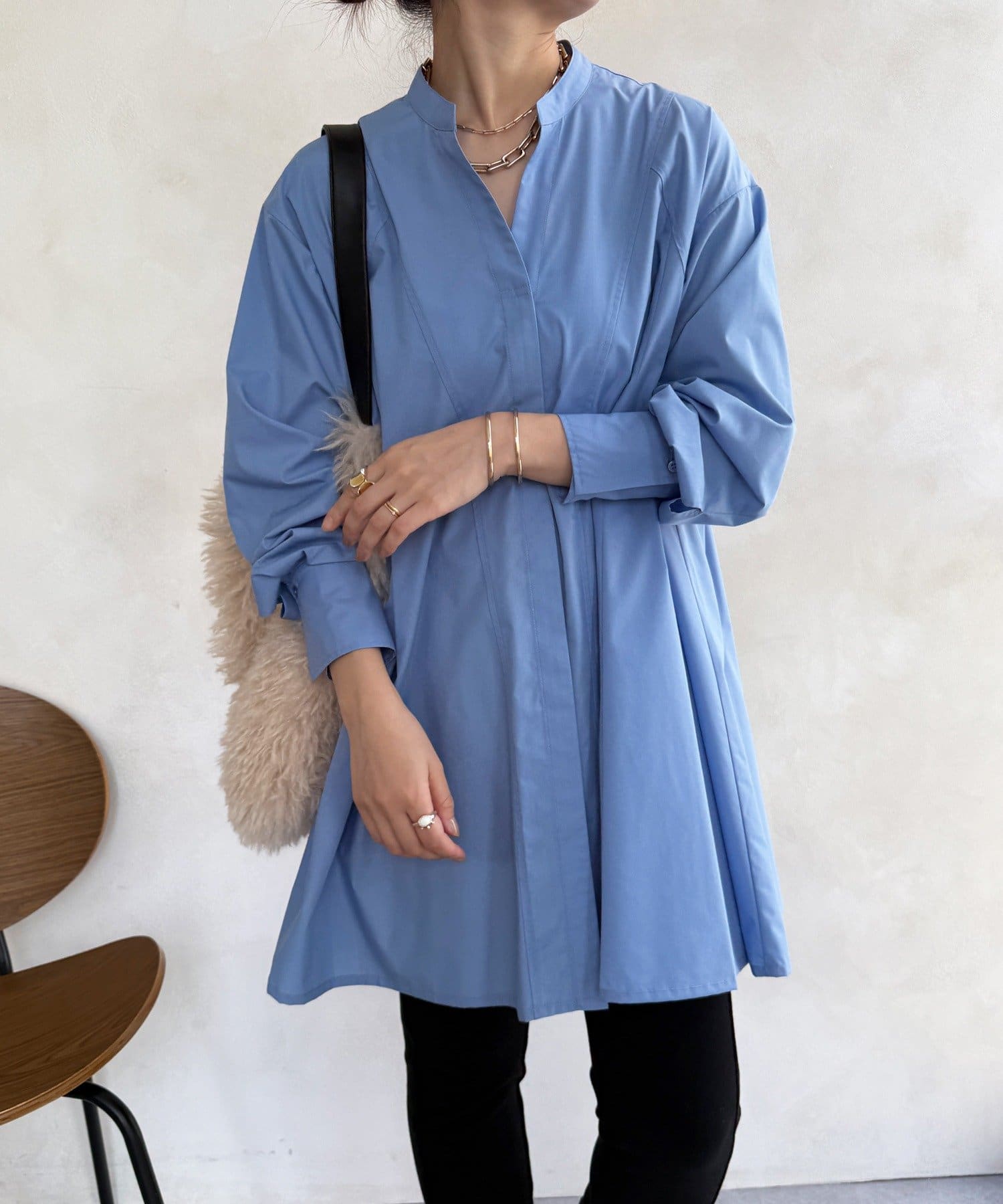 DOUDOU(ドゥドゥ) チュニックフレアブラウス